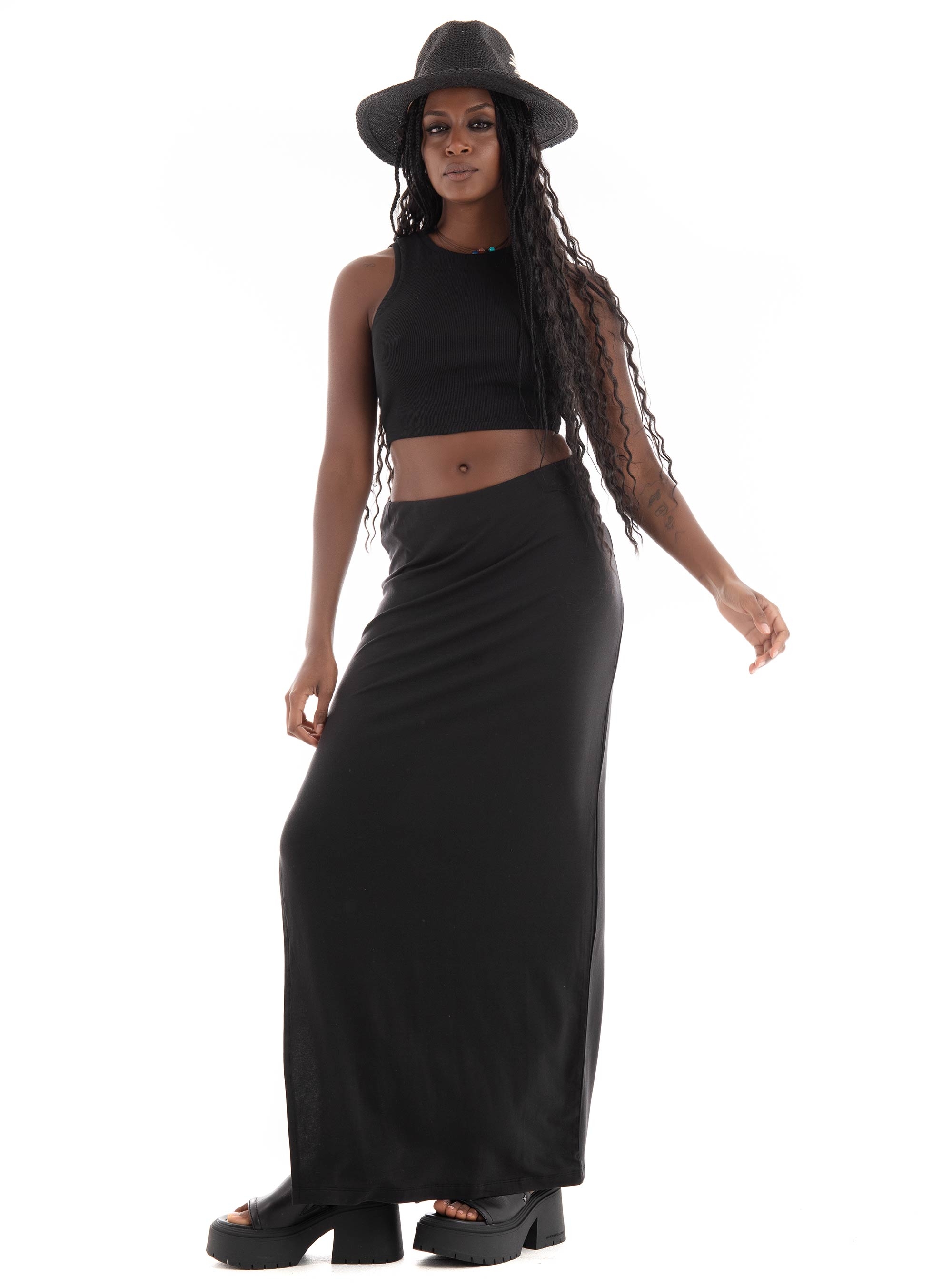Only Vilma Cropped Tank Top - Black