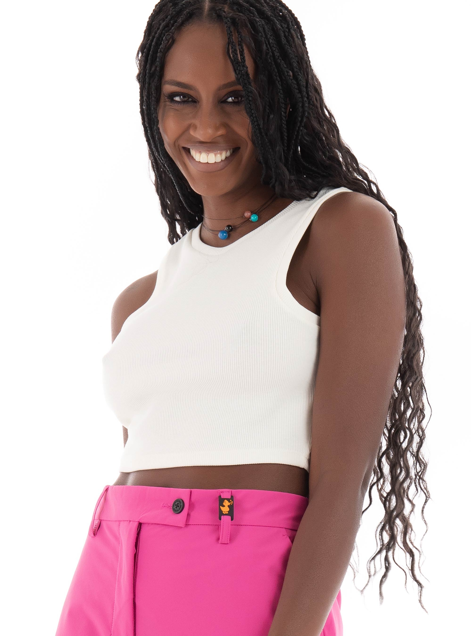Only Vilma Cropped Tank Top - White