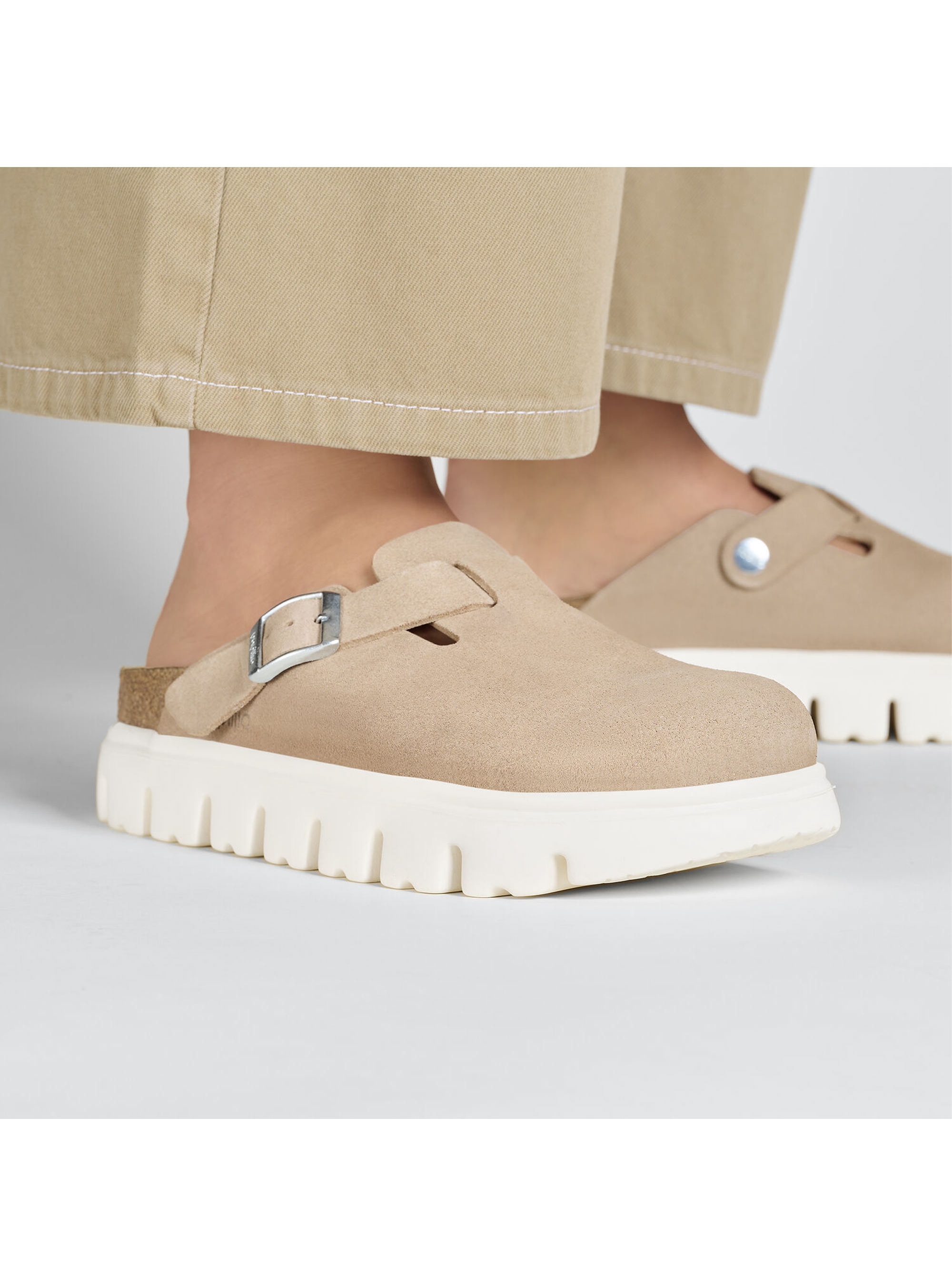 Birkenstock X Papillio Boston Chunky Narrow Fit Sandals - Light Beige