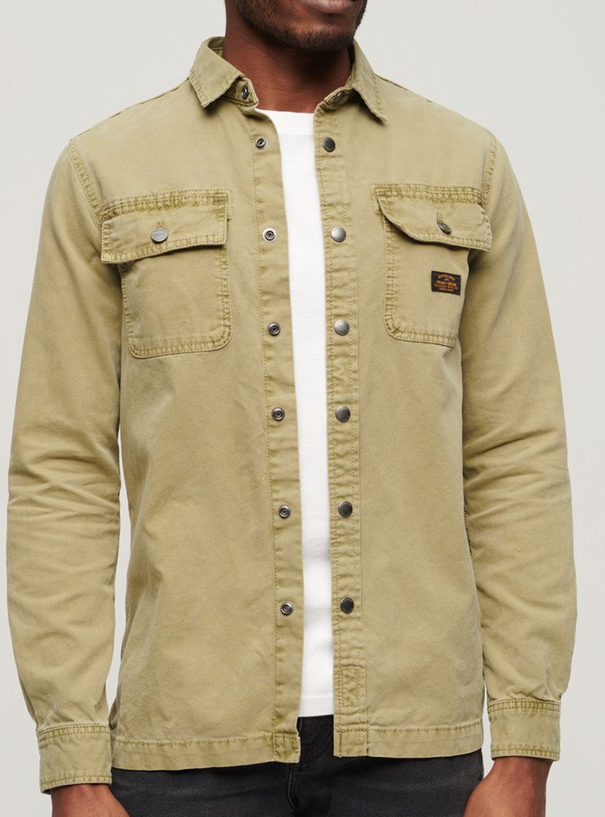 Superdry D2 Ovin Canvas Workwear Overshirt - Olive 