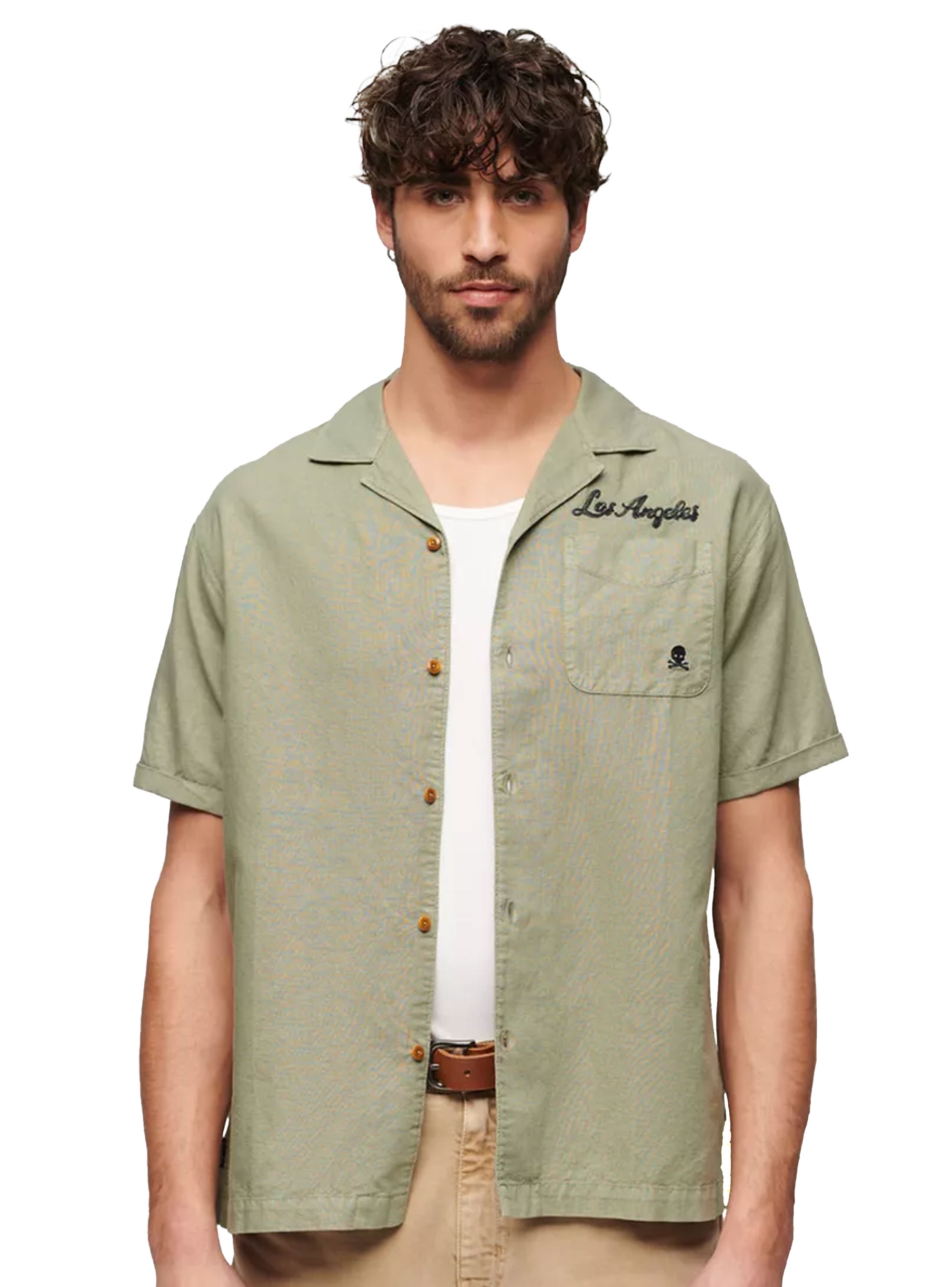 Superdry D3 Ovin Vintage Resort Shirt - Light Green