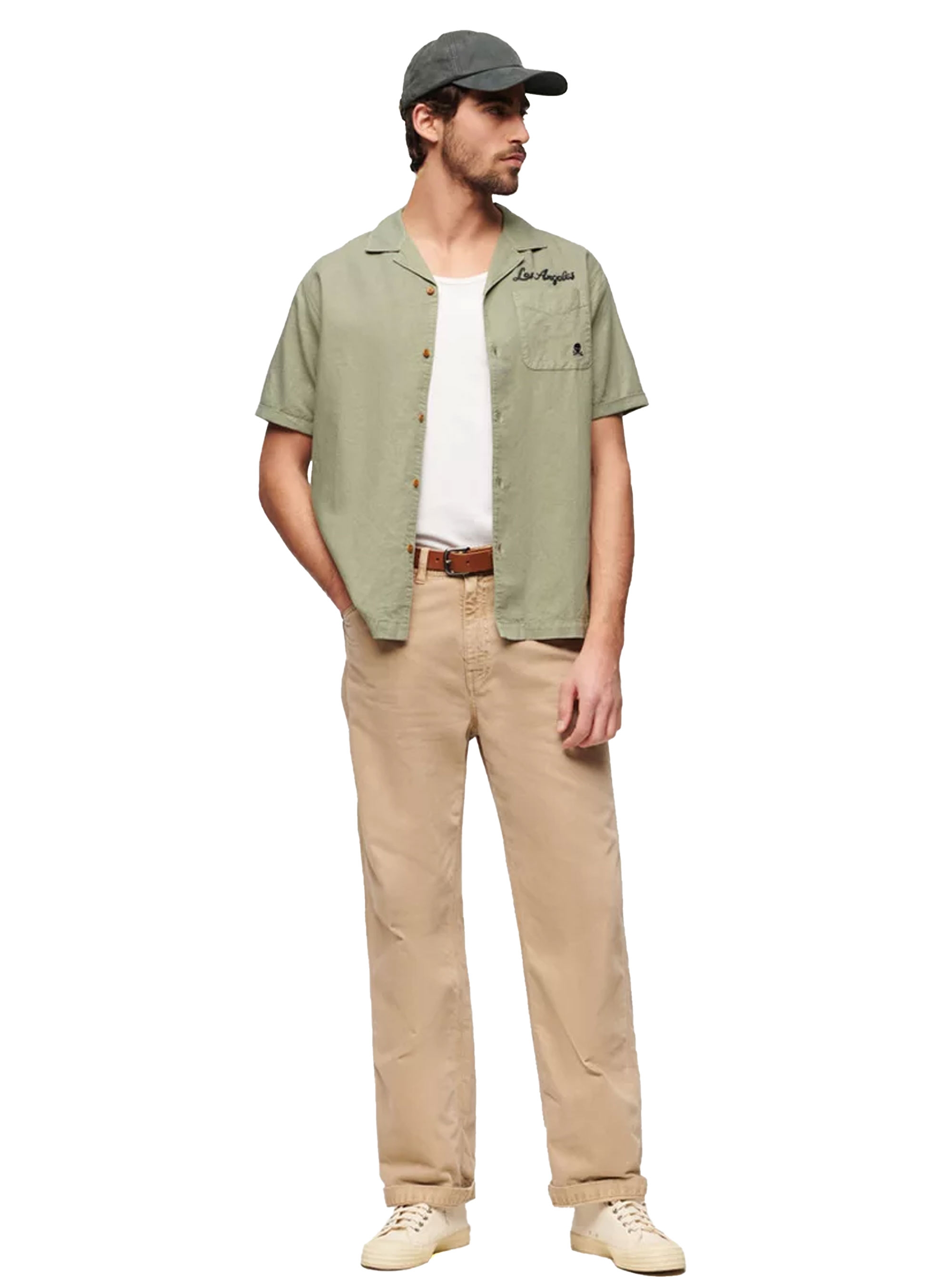 Superdry D3 Ovin Vintage Resort Shirt - Light Green