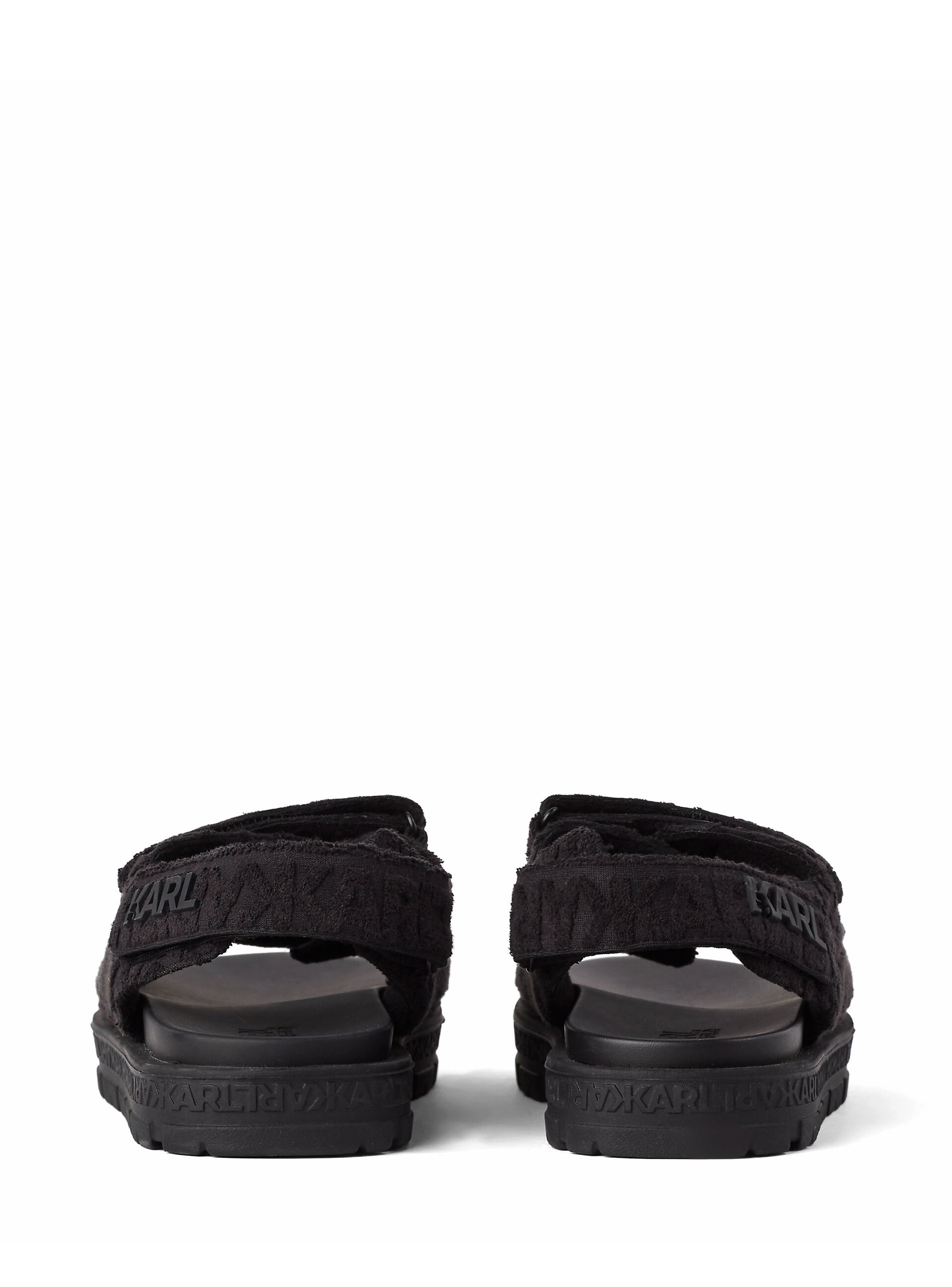 Karl Lagerfeld Towel Trim Two-Strap Sandals - Black