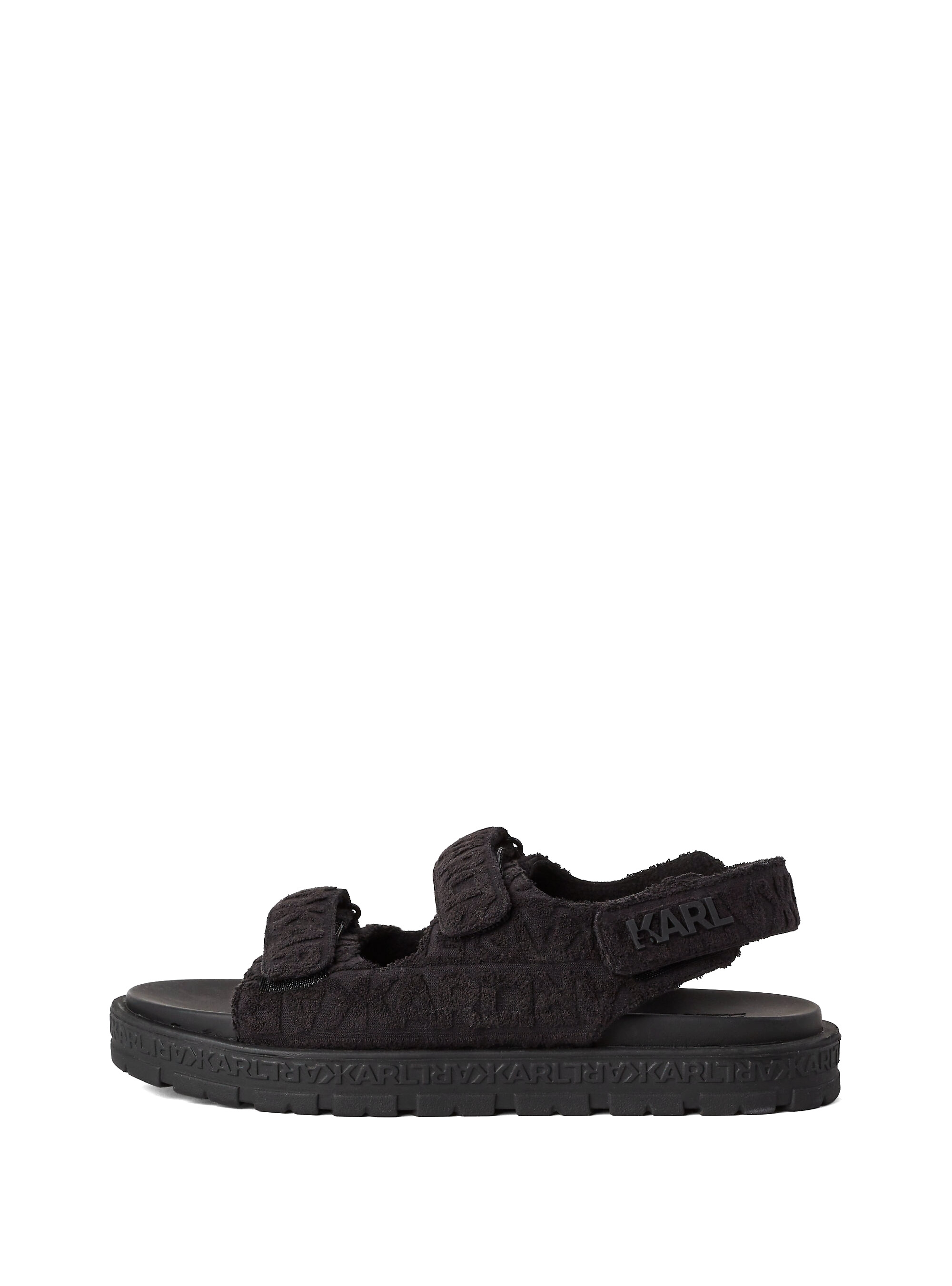 Karl Lagerfeld Towel Trim Two-Strap Sandals - Black