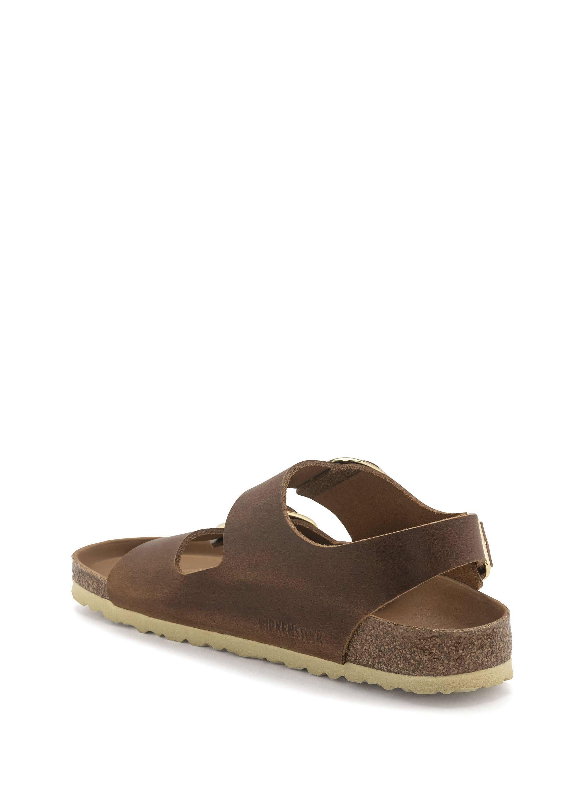 Birkenstock Milano Big Buckle Leather Oiled Narrow Fit Sandals - Cognac