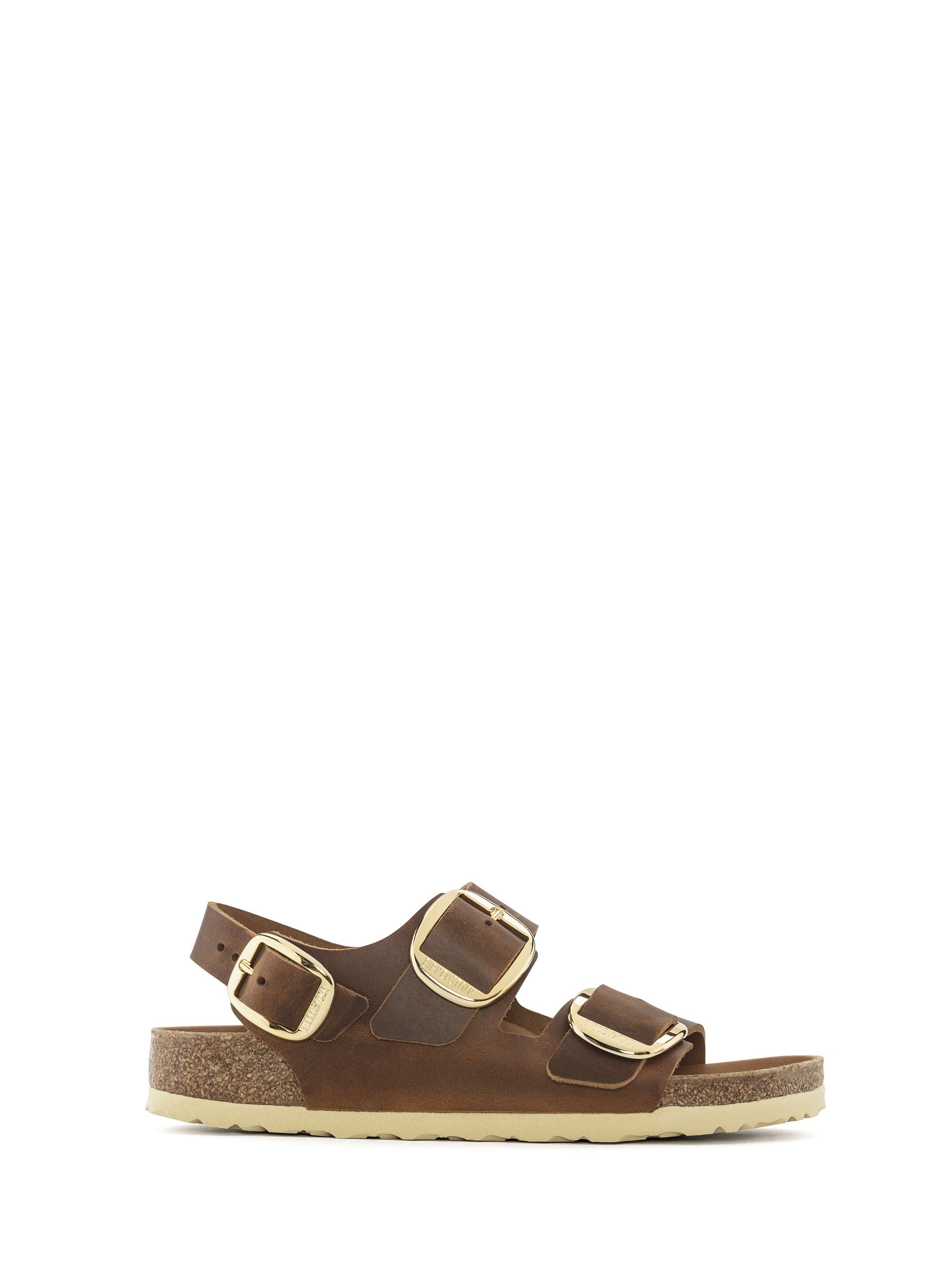 Birkenstock Milano Big Buckle Leather Oiled Narrow Fit Sandals - Cognac