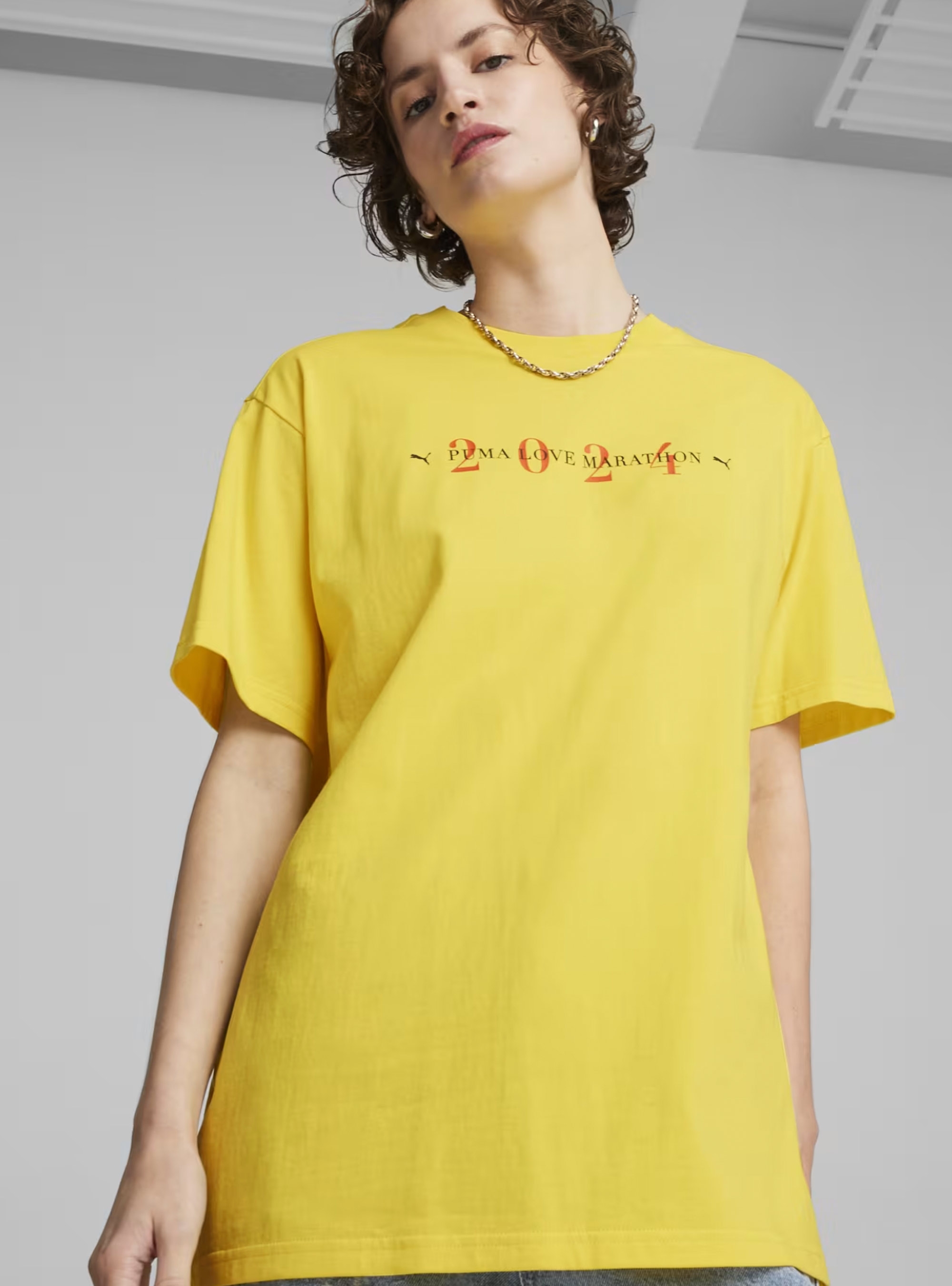 Puma Classics Love Marathon Graphic Tee - Yellow