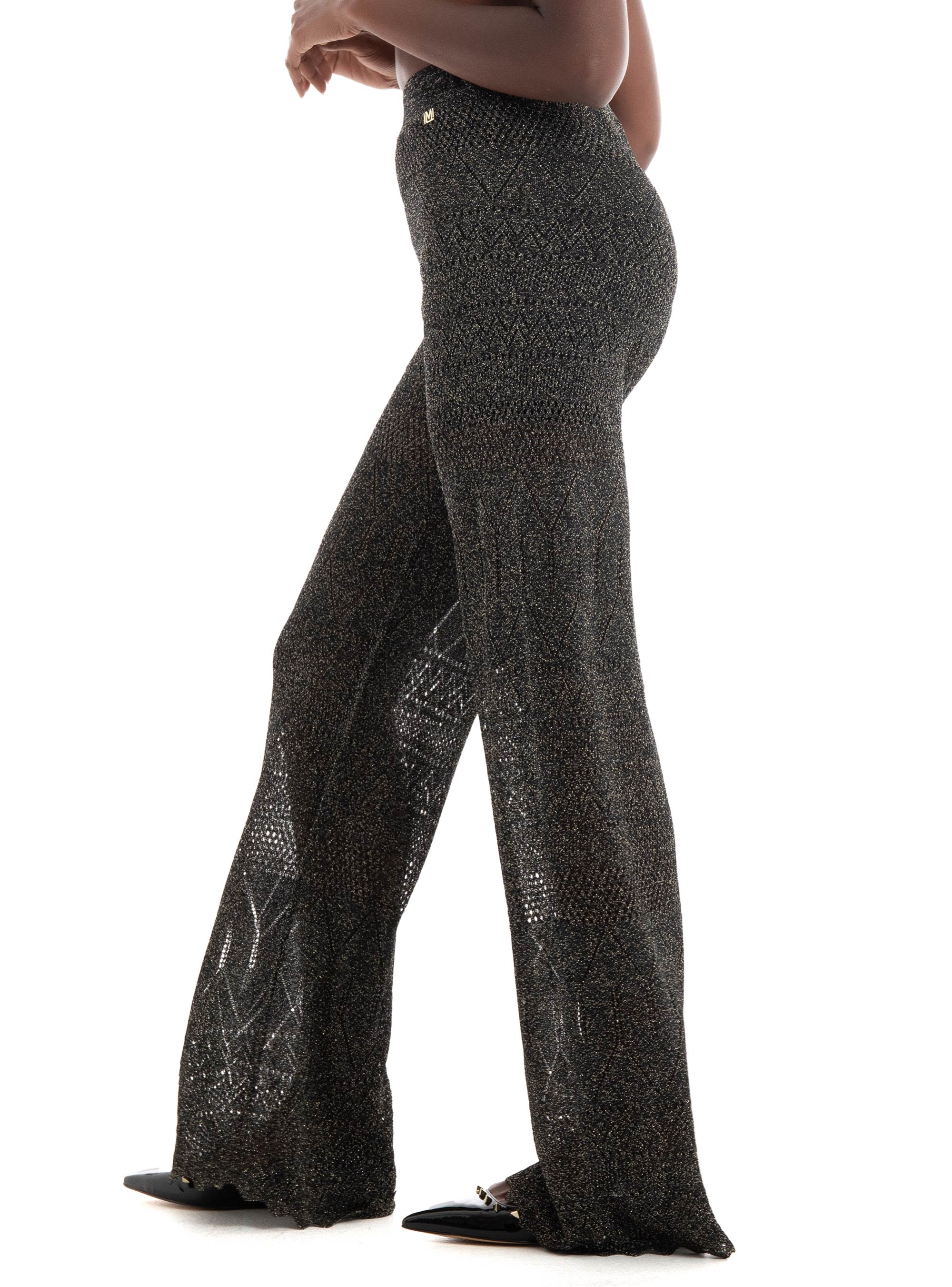 Guess Marciano Hydra Crochet Lurex Pants - Jet Black