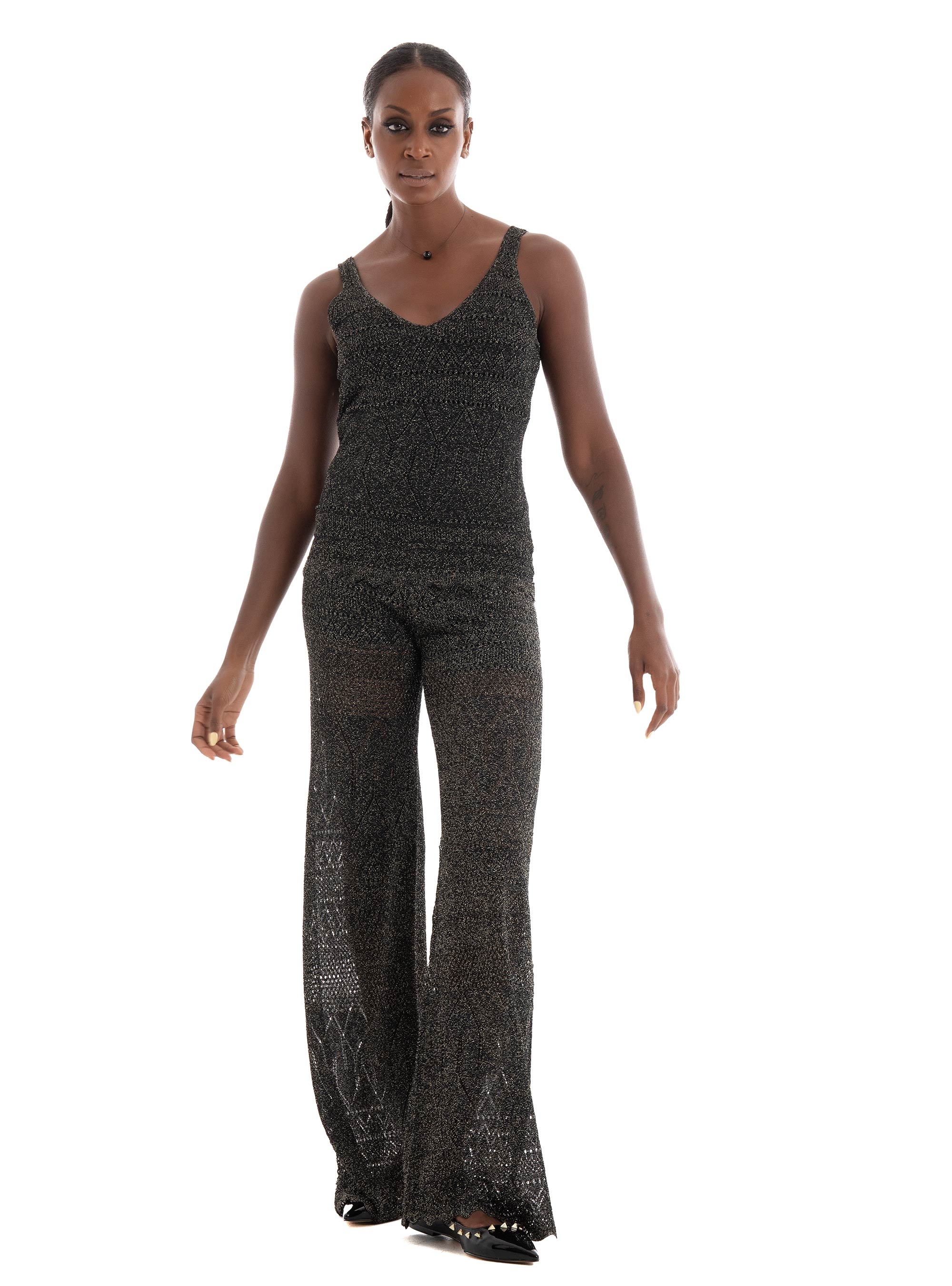 Guess Marciano Hydra Crochet Lurex Pants - Jet Black