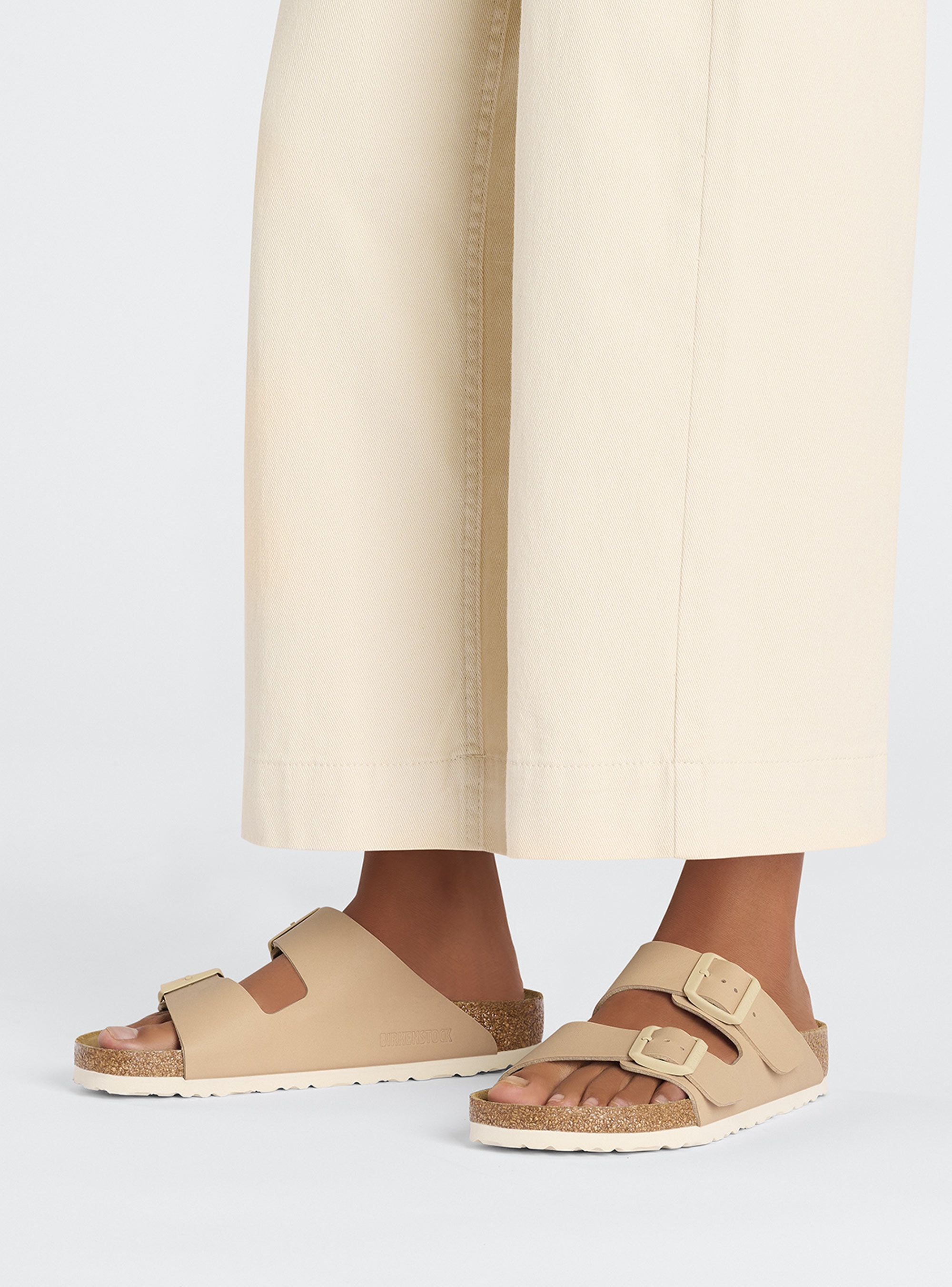 Birkenstock Arizona Birko-Flor Narrow Fit Sandals - Beige