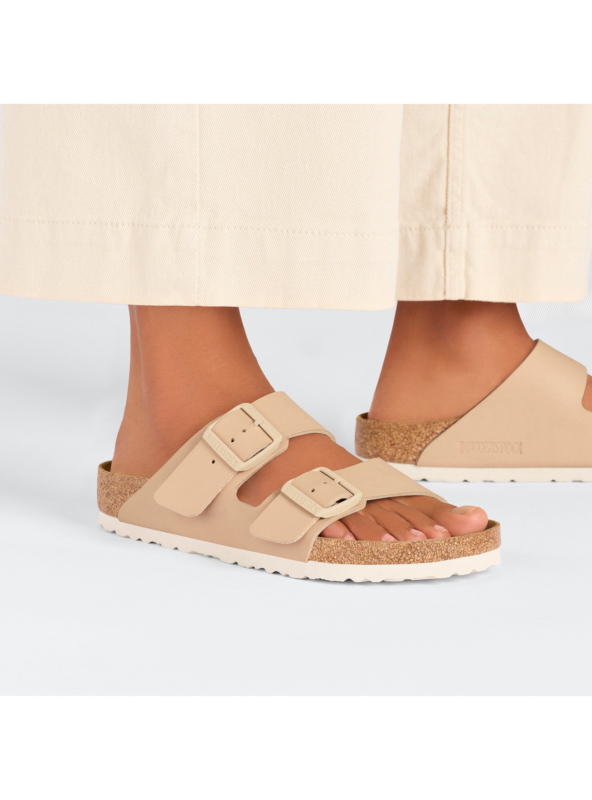 Birkenstock Arizona Birko-Flor Narrow Fit Sandals - Beige