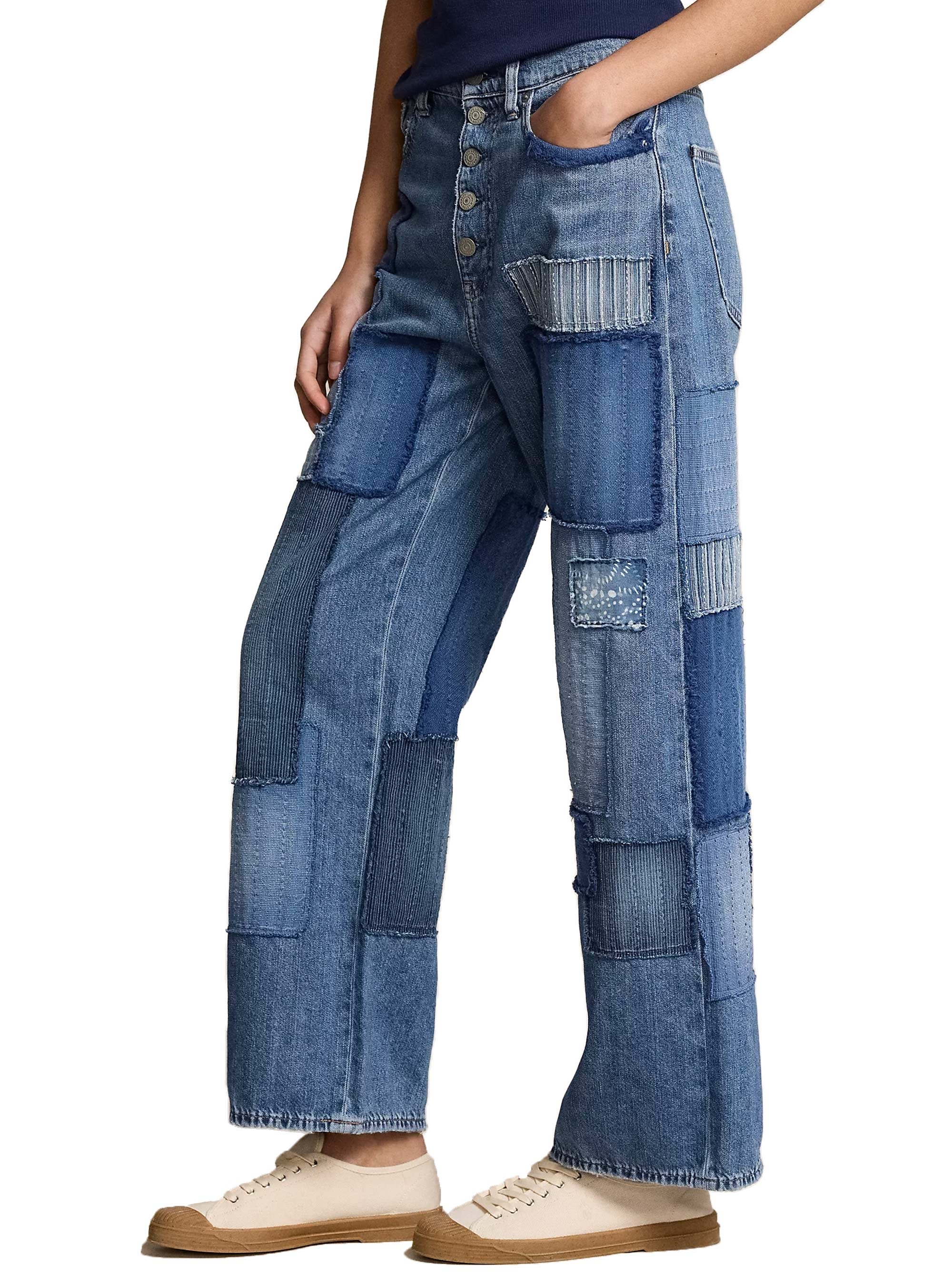 Polo Ralph Lauren High-Rise Wide-Leg Crop Jean - Blue