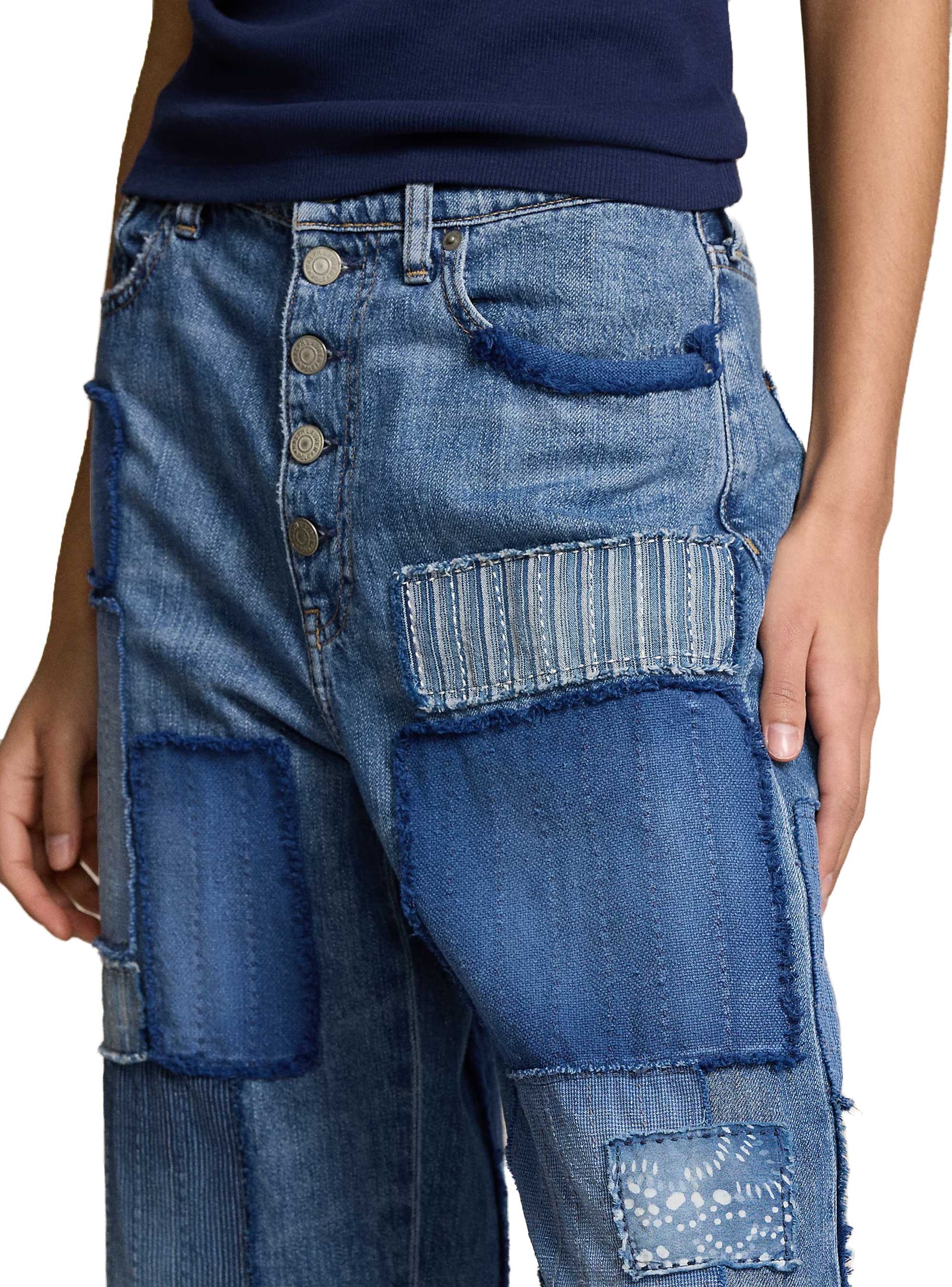 Polo Ralph Lauren High-Rise Wide-Leg Crop Jean - Blue