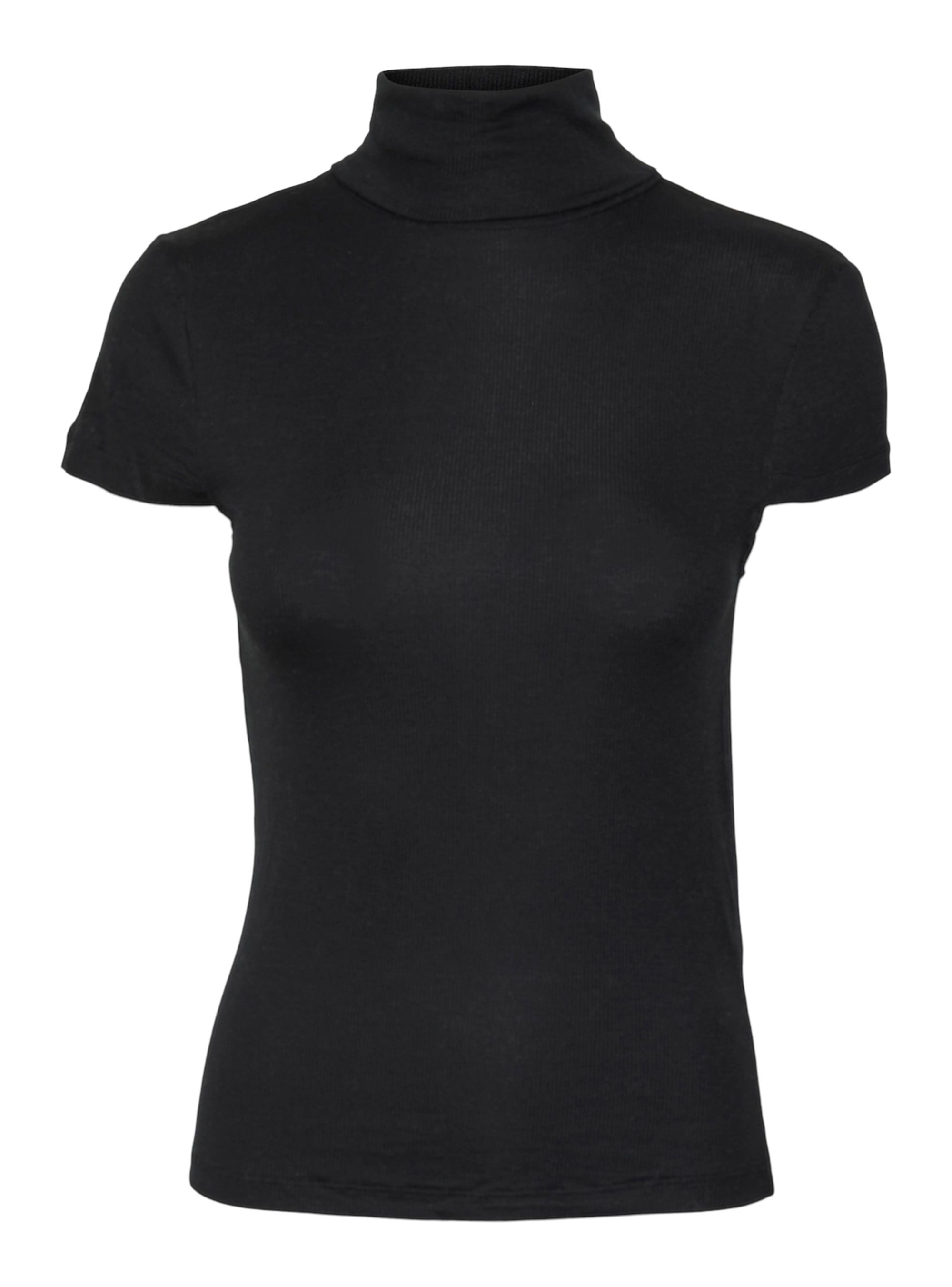 Vero Moda Irwina Cap Sleeve Roll Neck Top - Black