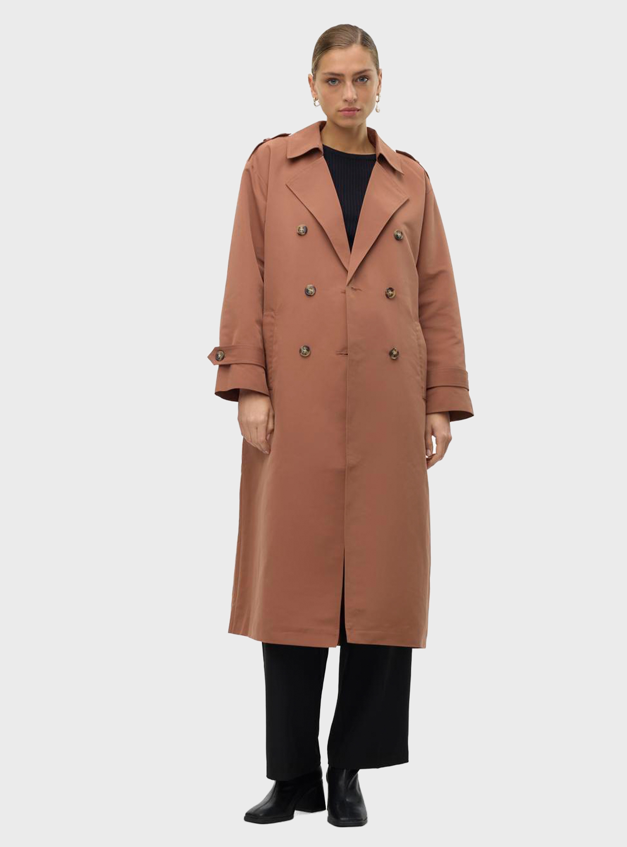 Vero Moda Chloe Long Trenchcoat - Cinnamon