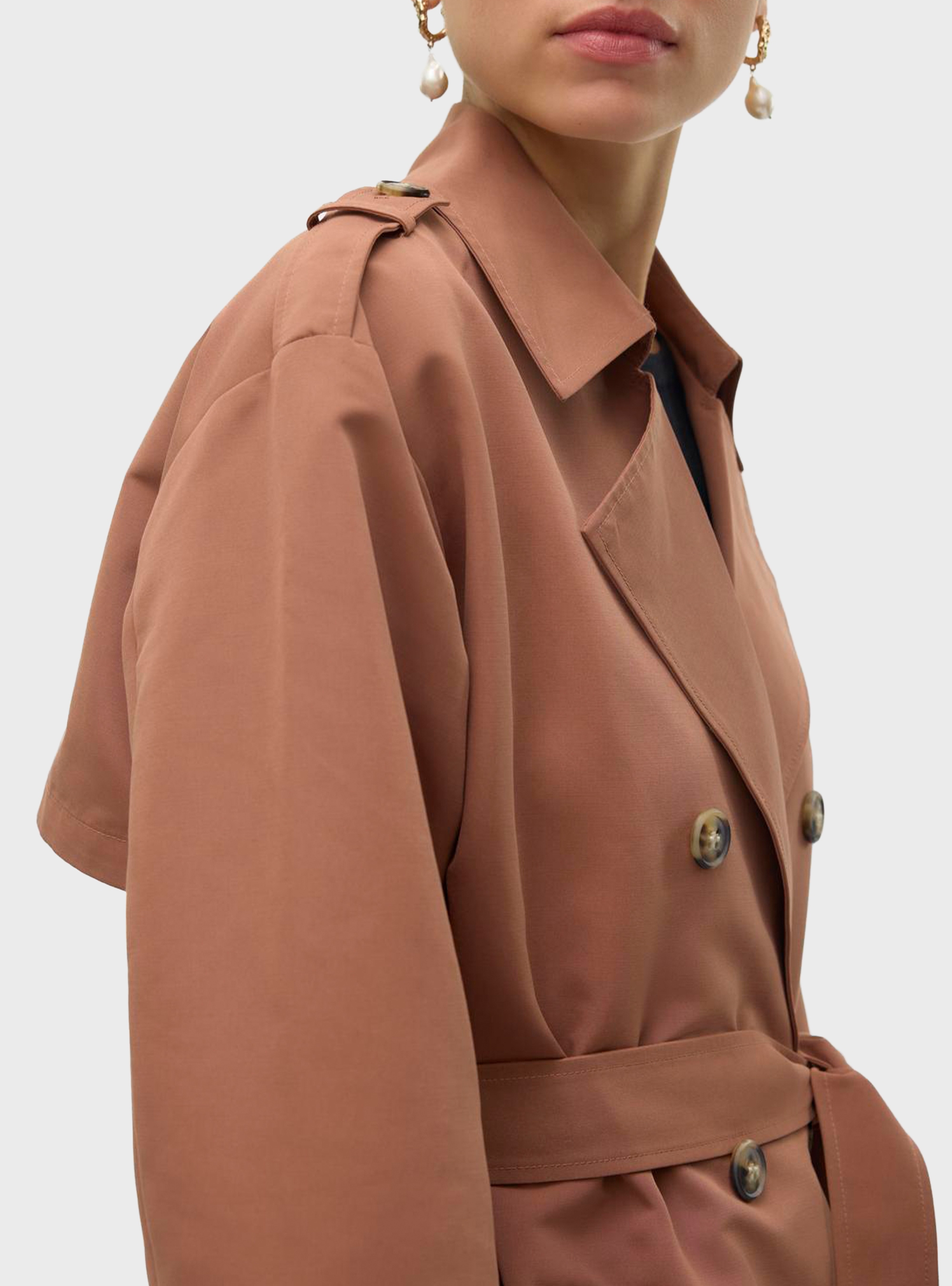 Vero Moda Chloe Long Trenchcoat - Cinnamon