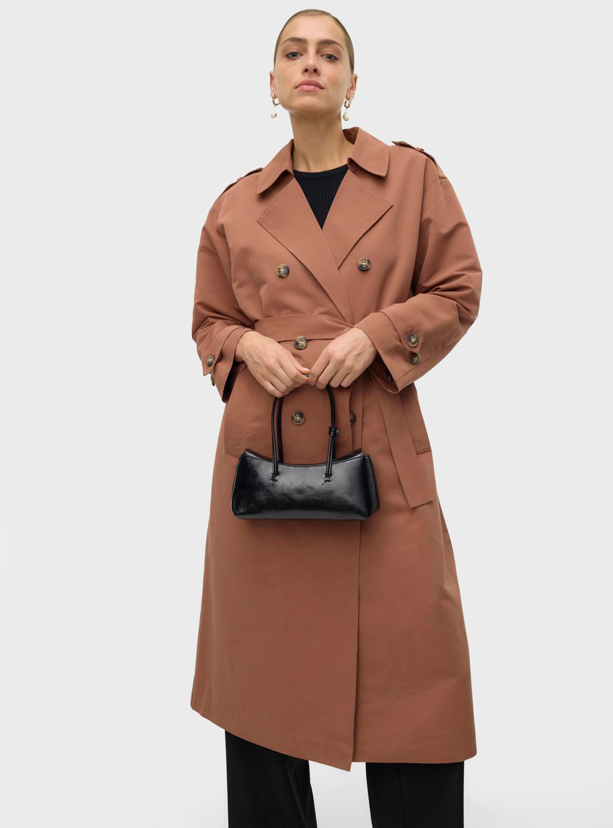 Vero Moda Chloe Long Trenchcoat - Cinnamon