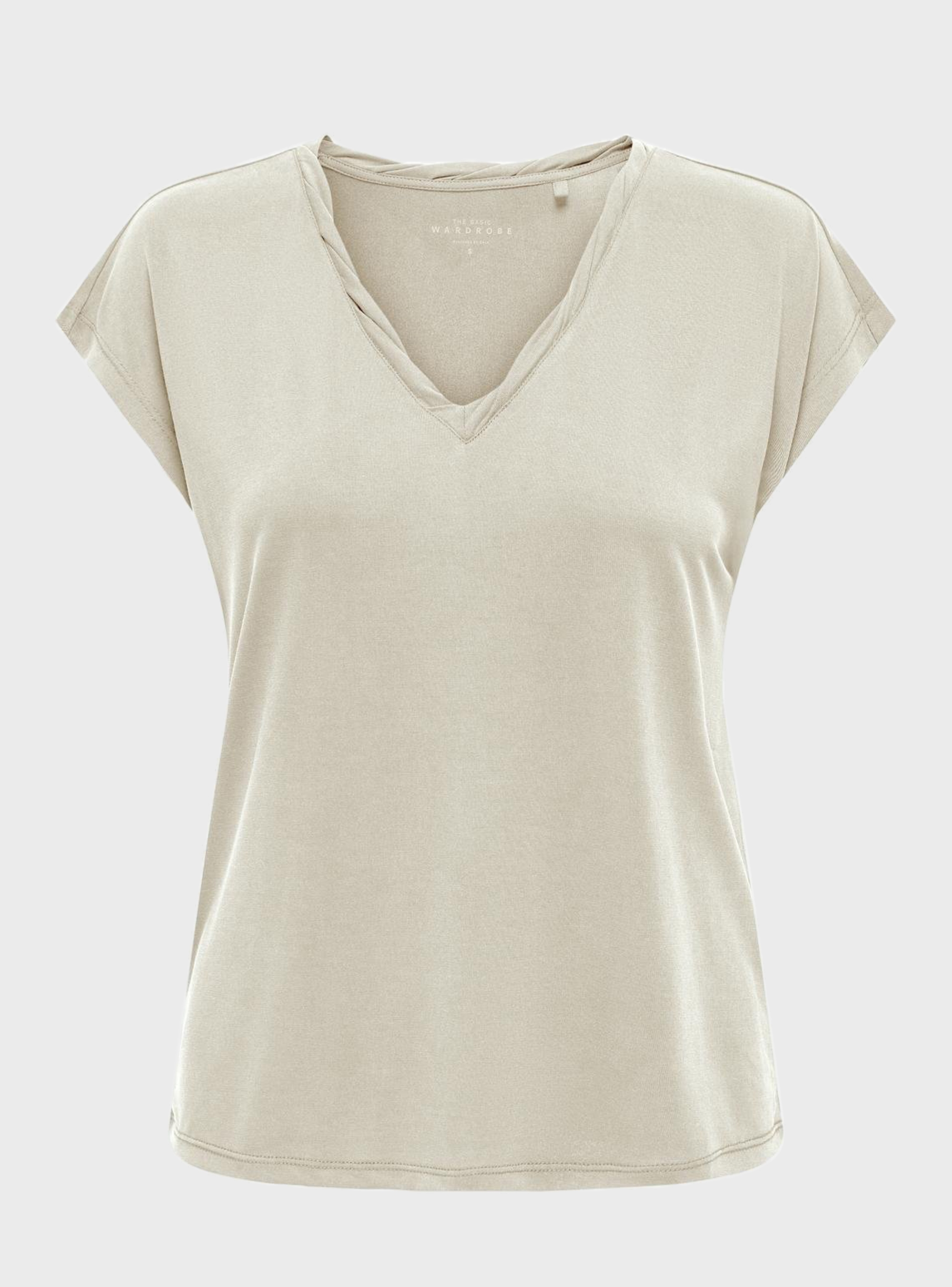 Only Hannah V-Neck Top - Ecru