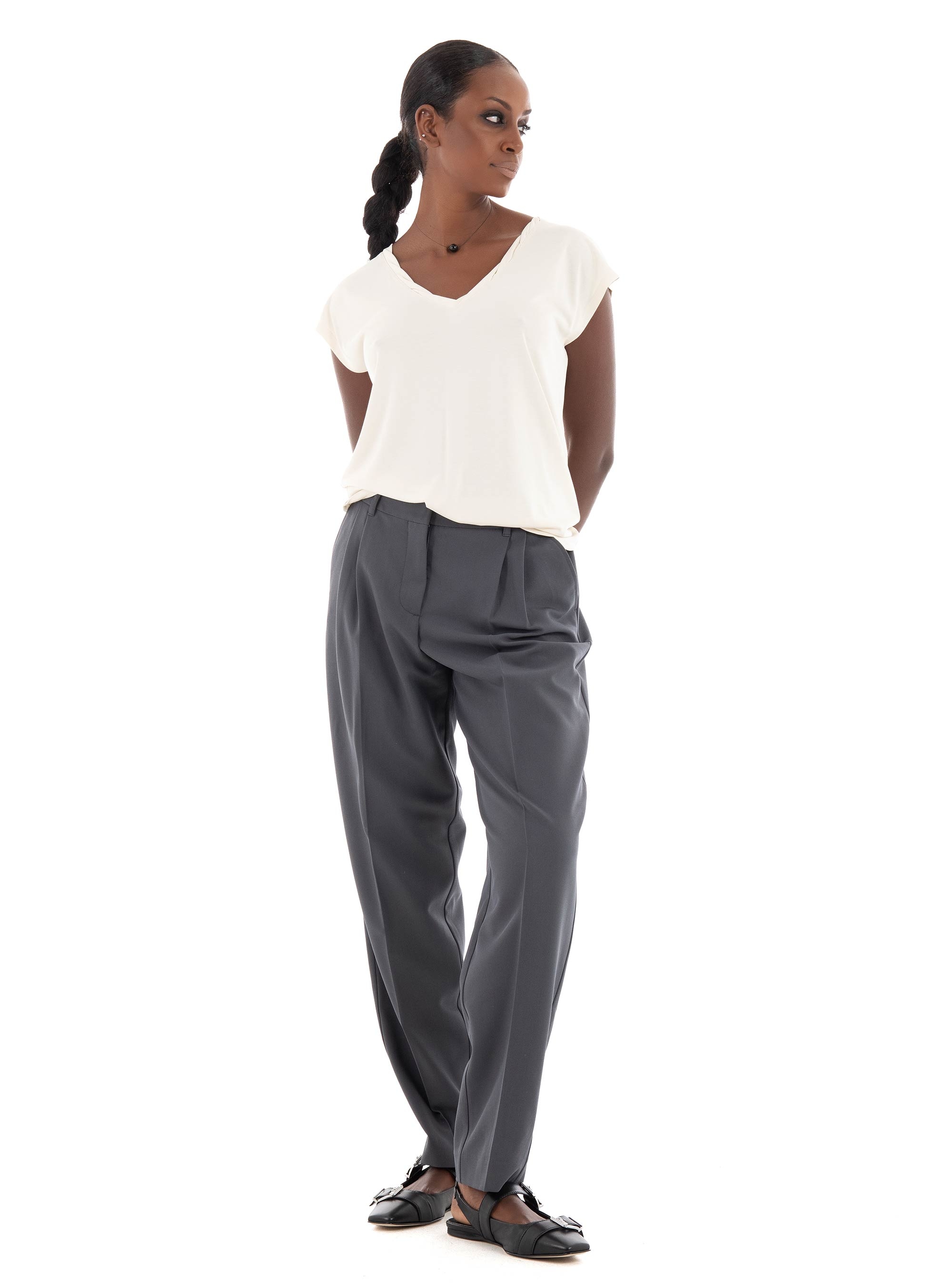 Only Hannah V-Neck Top - Ecru