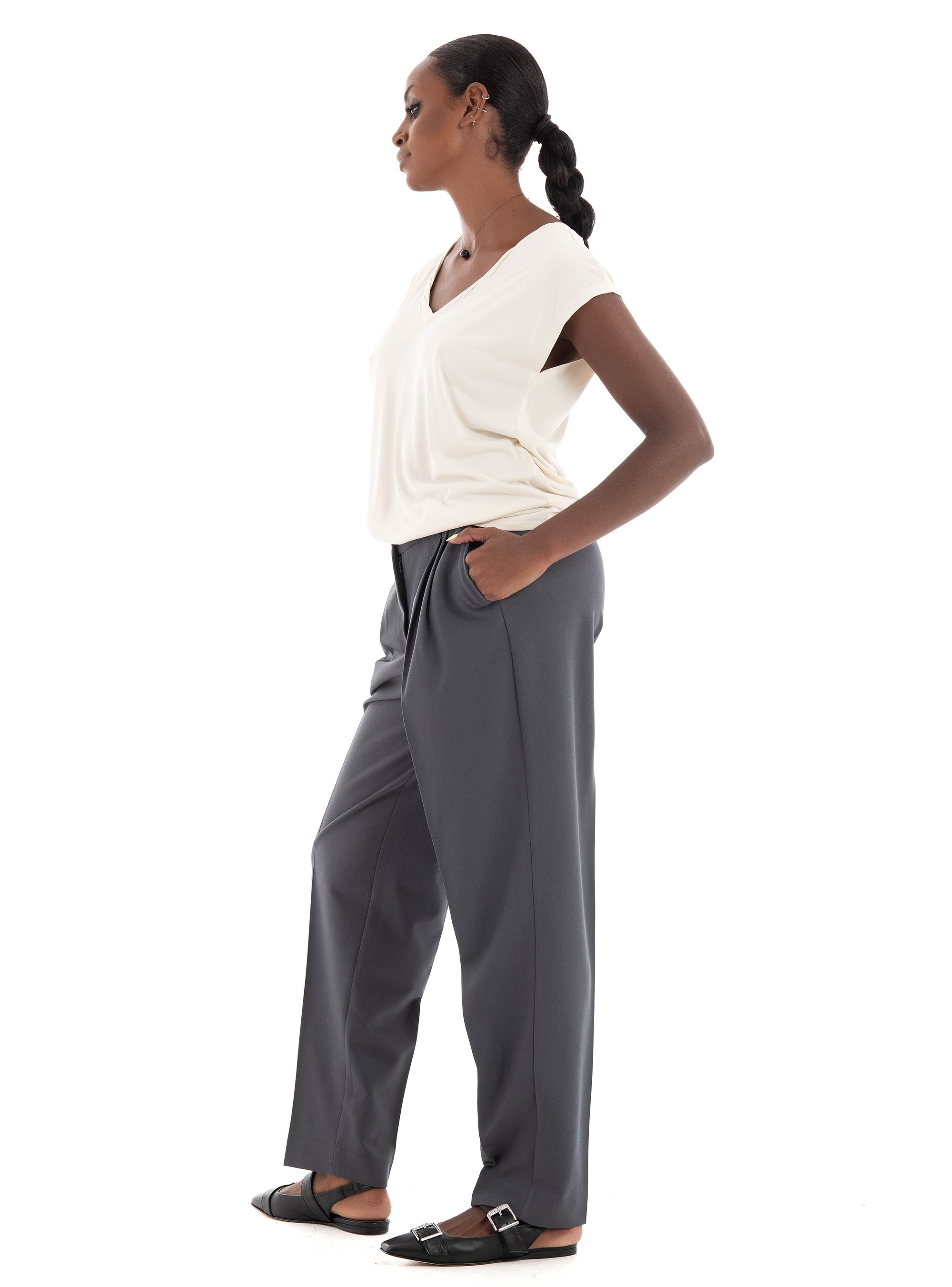 Only Hannah V-Neck Top - Ecru