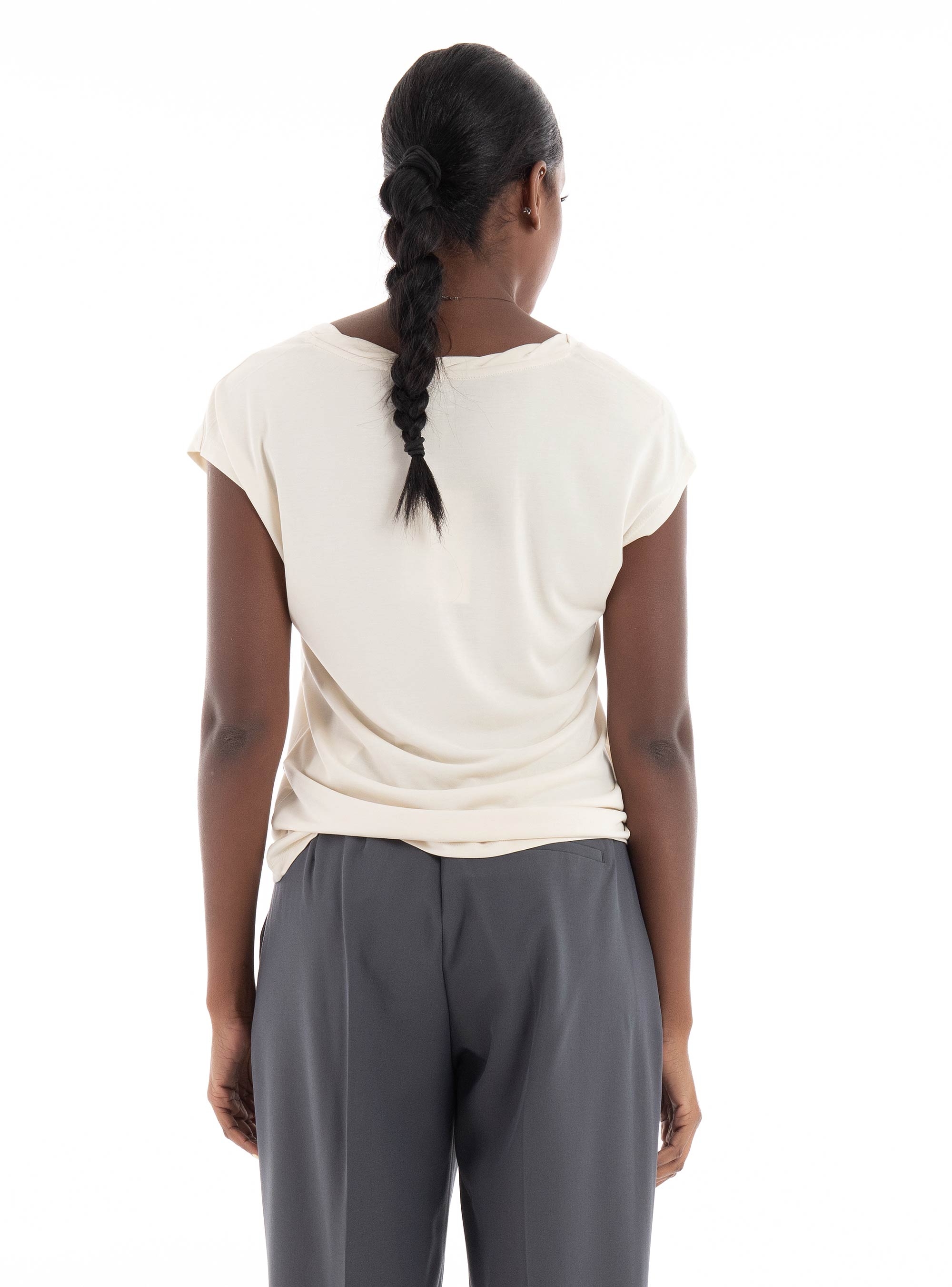 Only Hannah V-Neck Top - Ecru