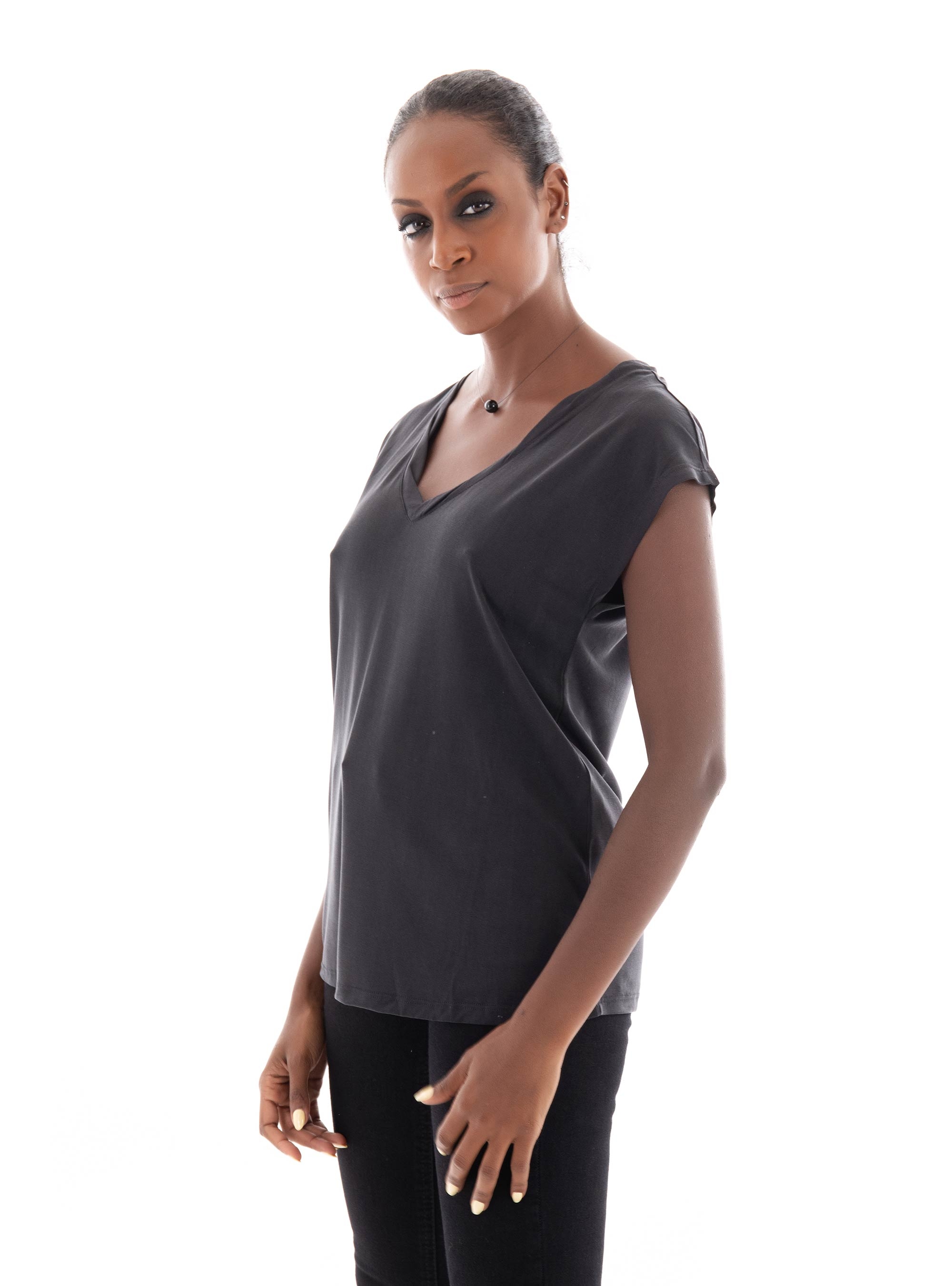 Only Hannah V-Neck Top - Black