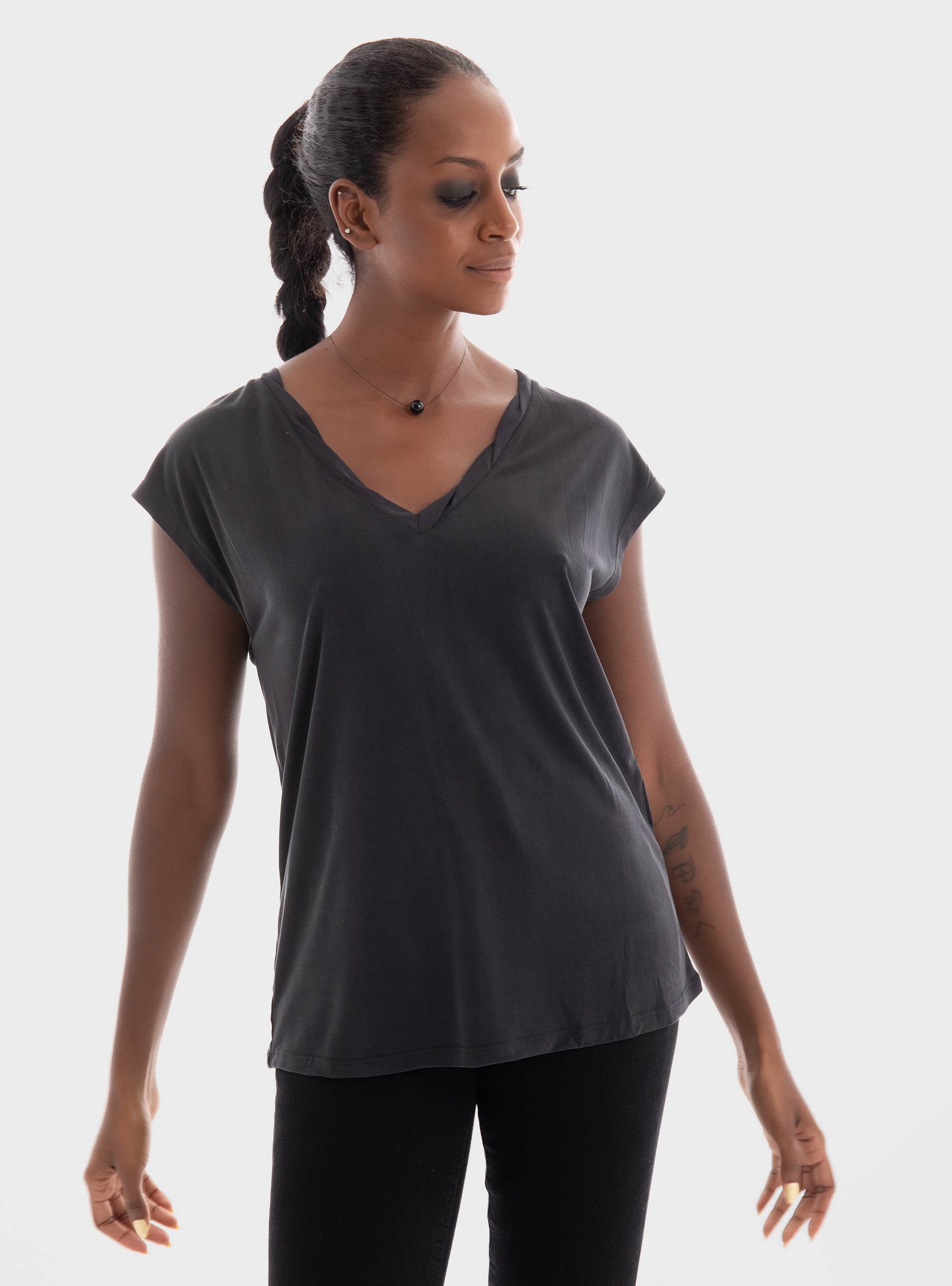Only Hannah V-Neck Top - Black