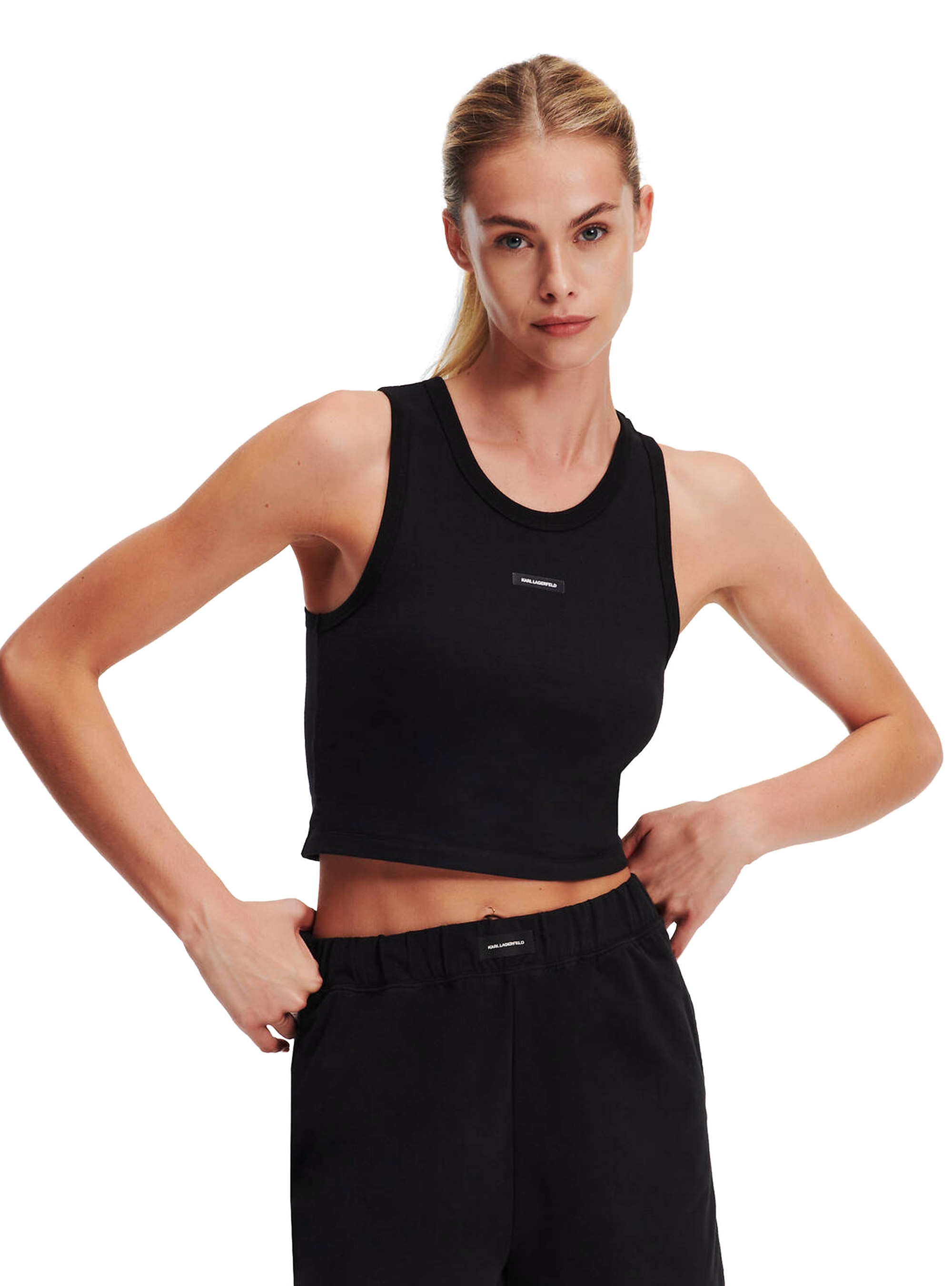 Karl Lagerfeld Essential Logo Tank Top - Black