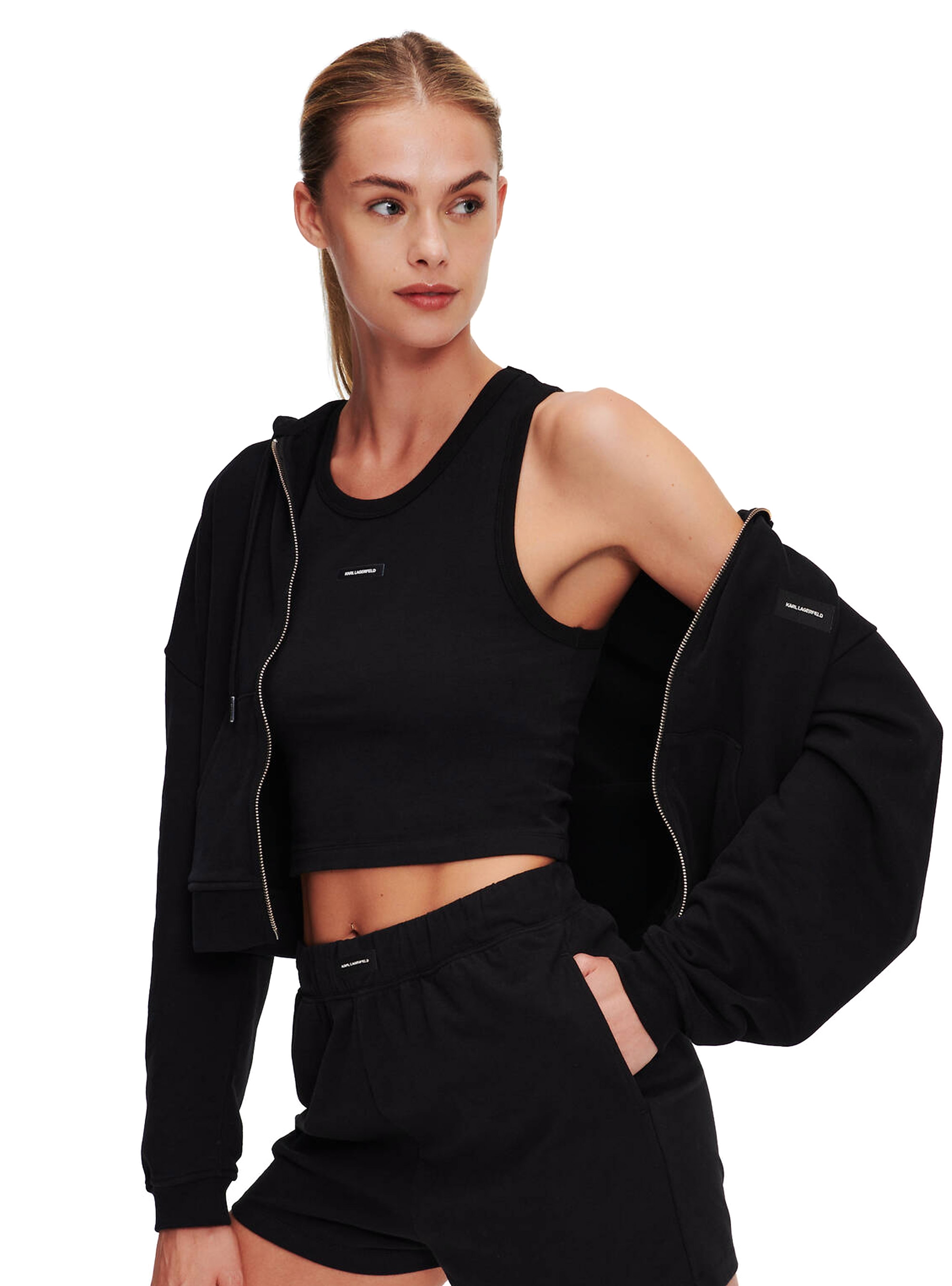 Karl Lagerfeld Essential Logo Tank Top - Black