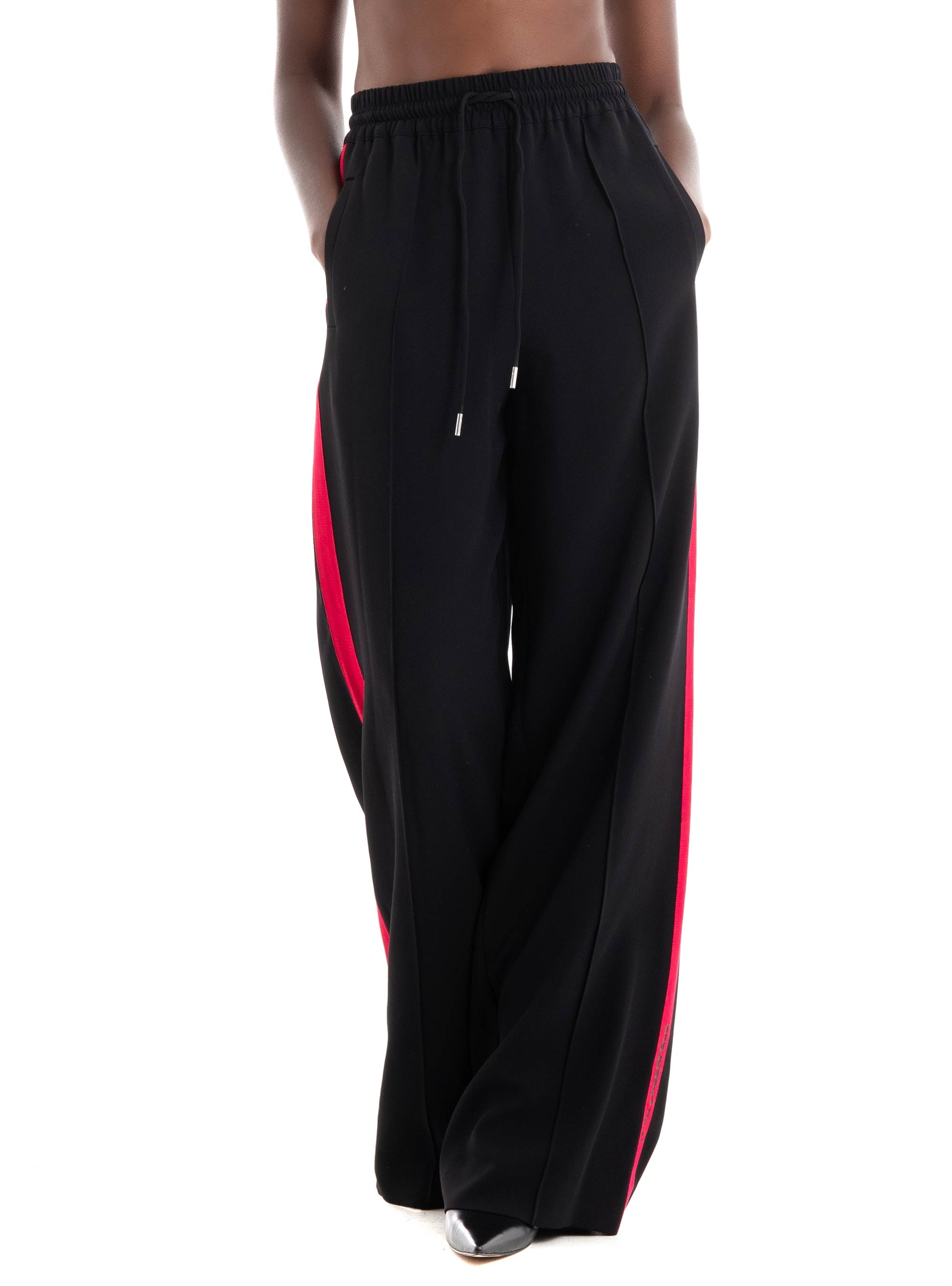 Karl Lagerfeld Taped Wide Leg Pants - Black