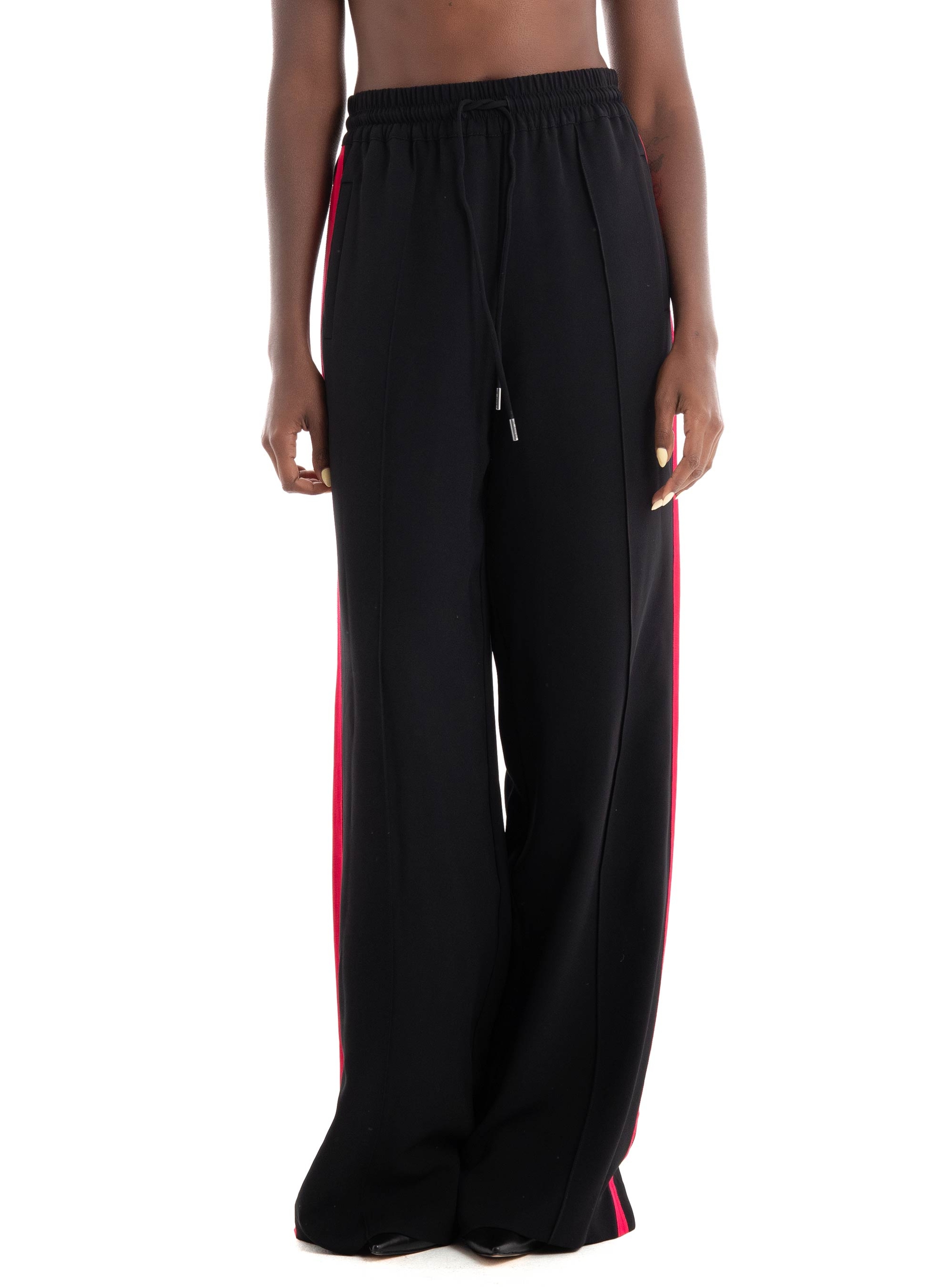 Karl Lagerfeld Taped Wide Leg Pants - Black