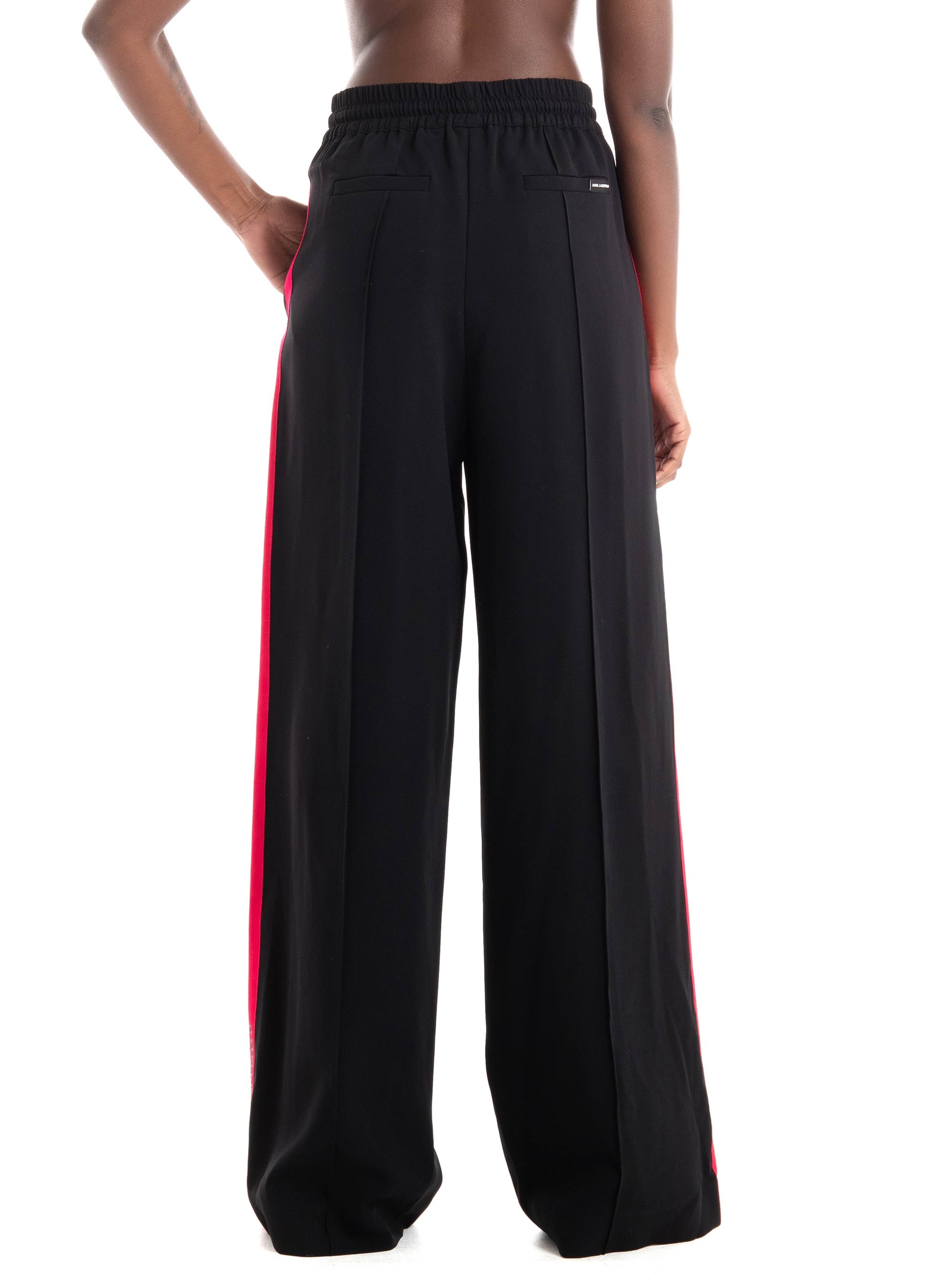 Karl Lagerfeld Taped Wide Leg Pants - Black
