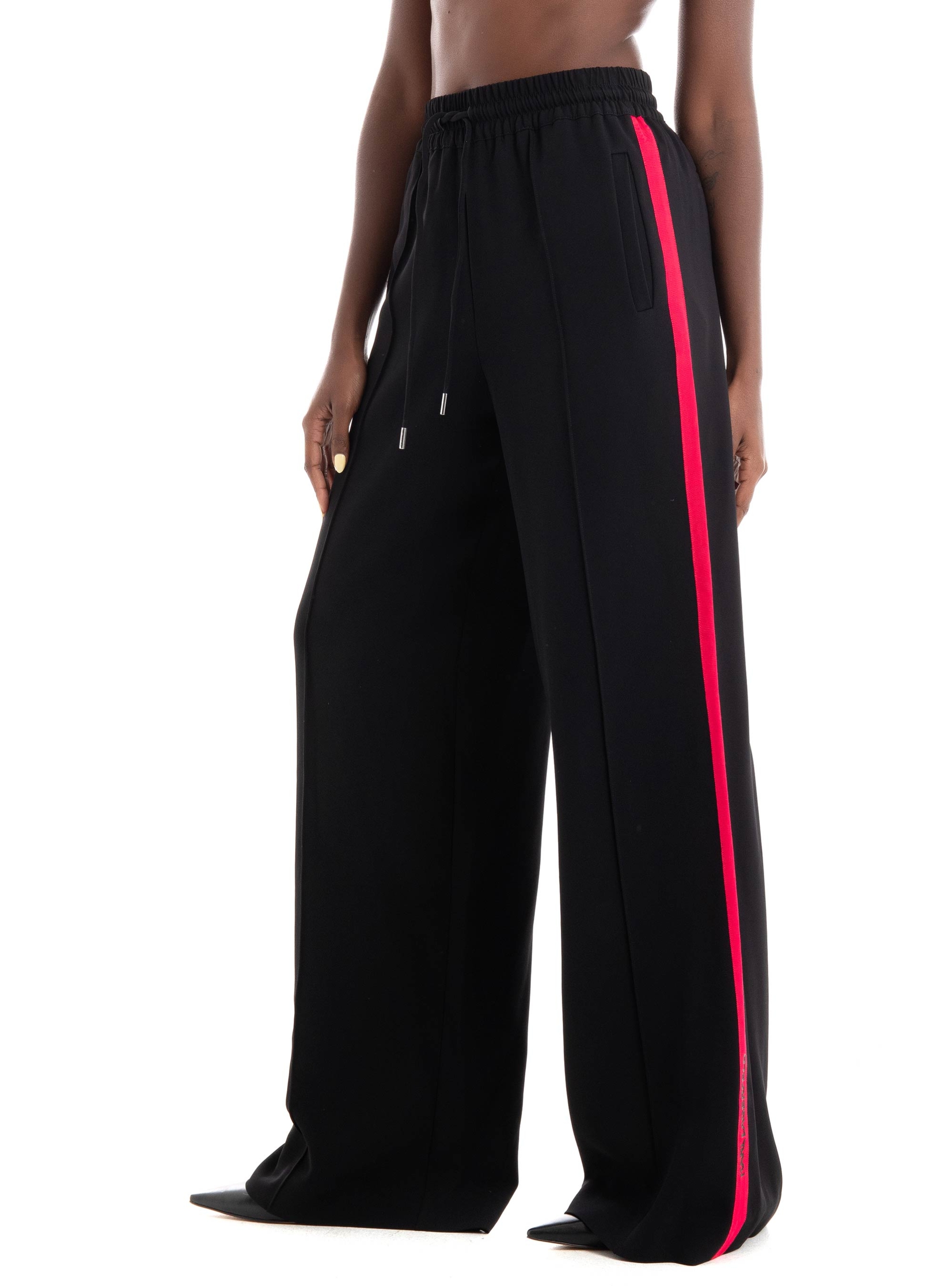 Karl Lagerfeld Taped Wide Leg Pants - Black