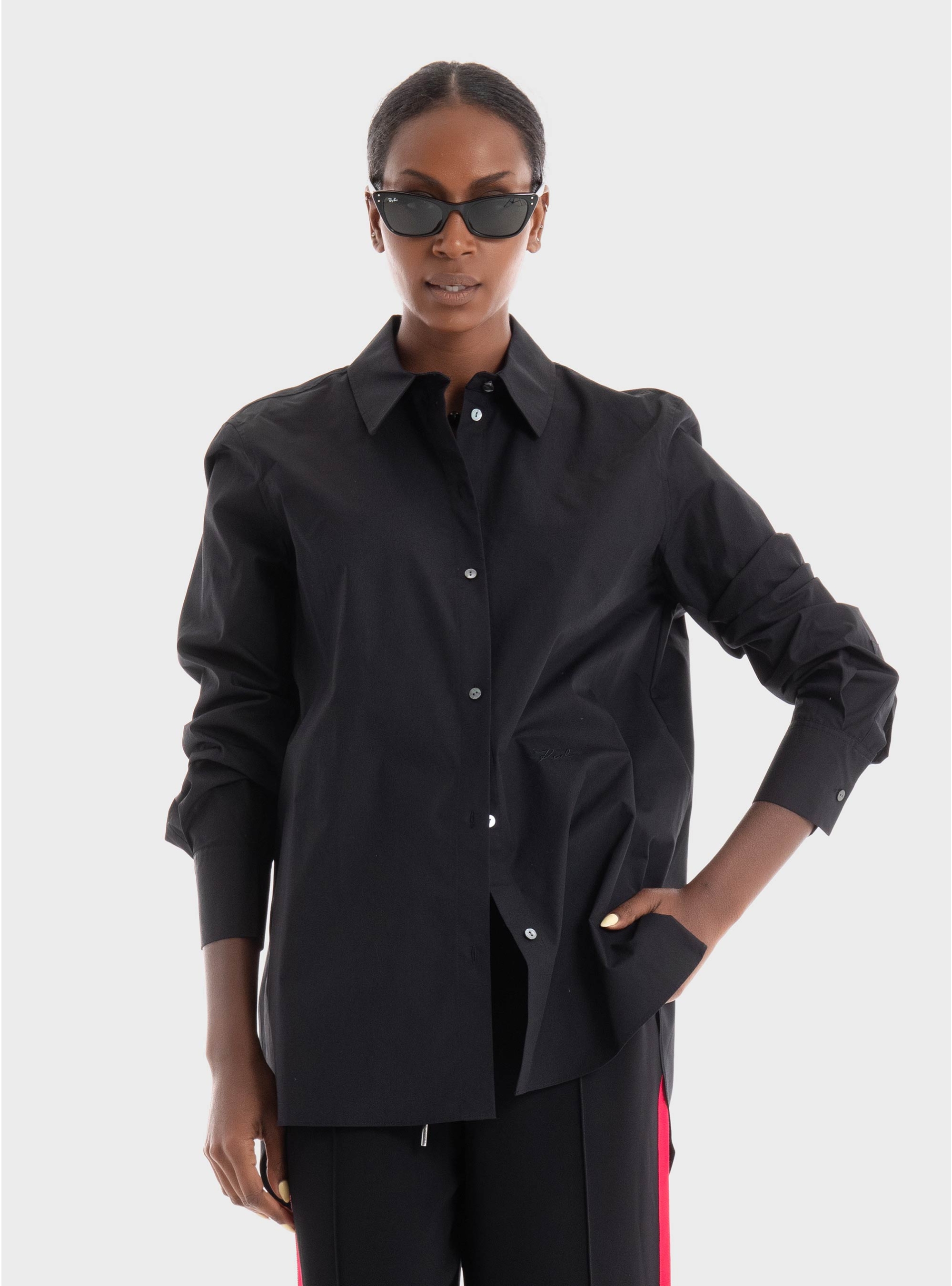 Karl Lagerfeld Signature Tunic Shirt - Black