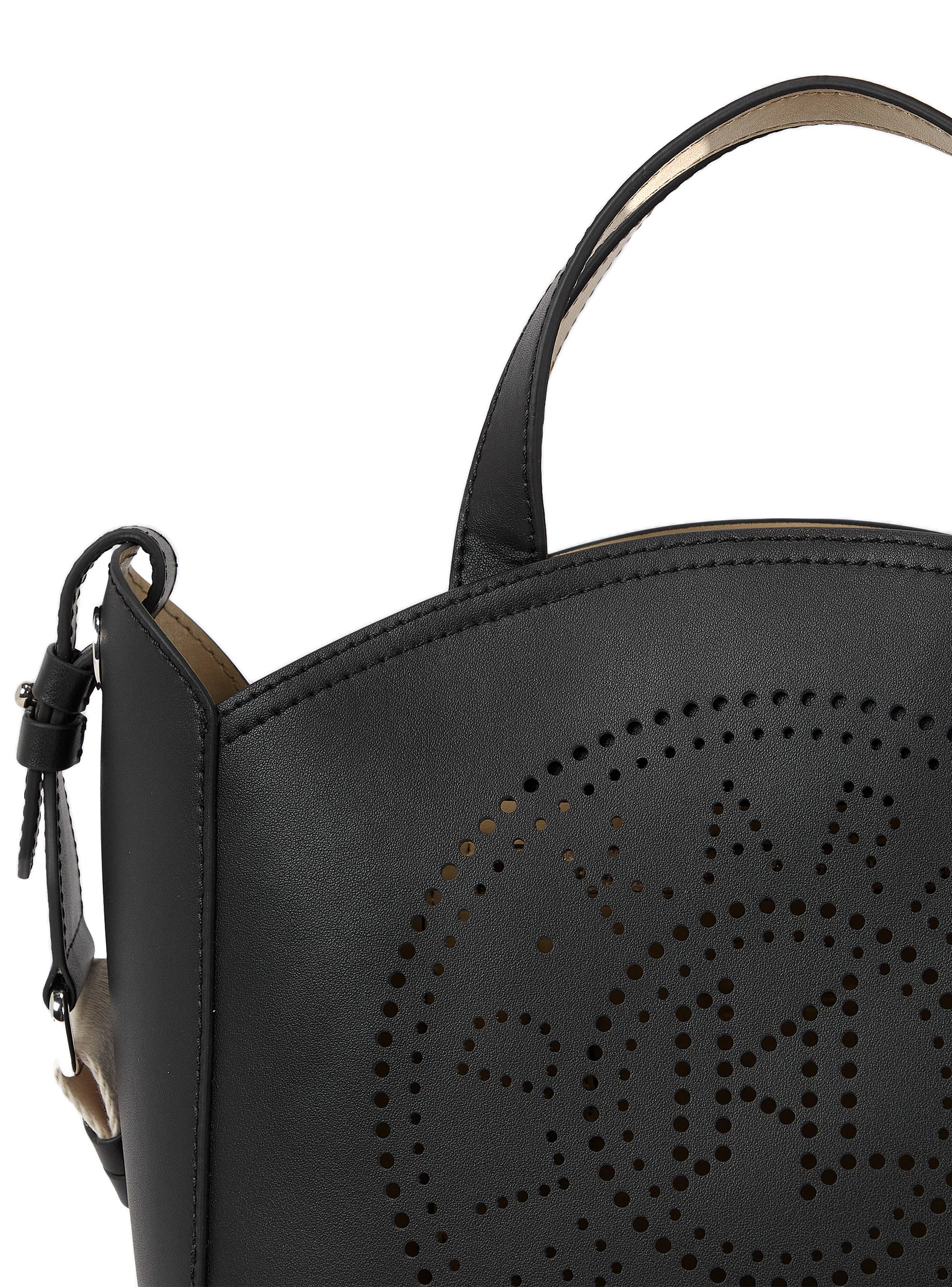 Karl Lagerfeld K/Circle Perforated Small Tote Bag - Black