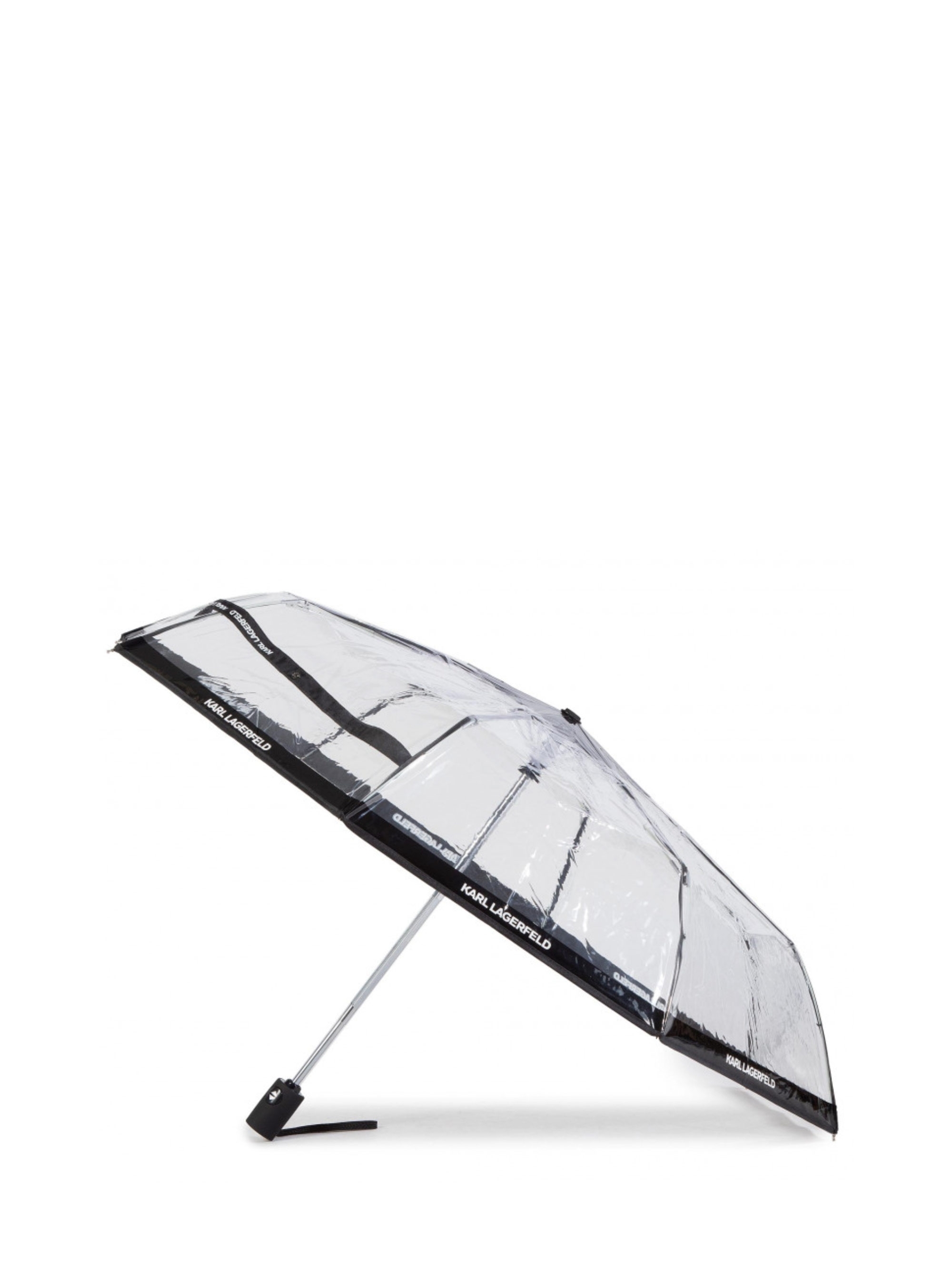 Karl Lagerfeld Karl Logo Automatic Open Transparent Small Umbrella - Transparent