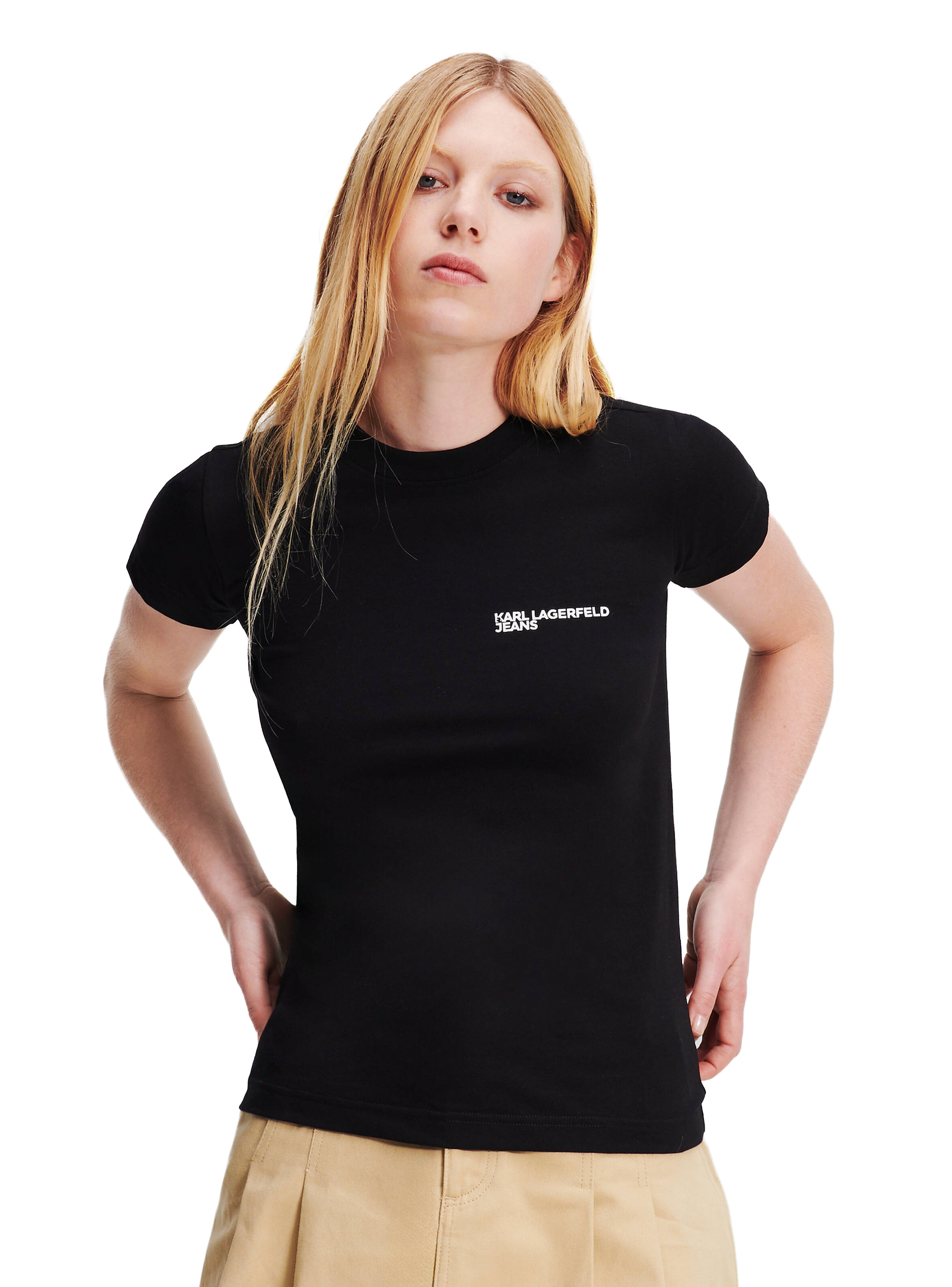 Karl Lagerfeld Jeans Silm Fit Logo T-Shirt - Black