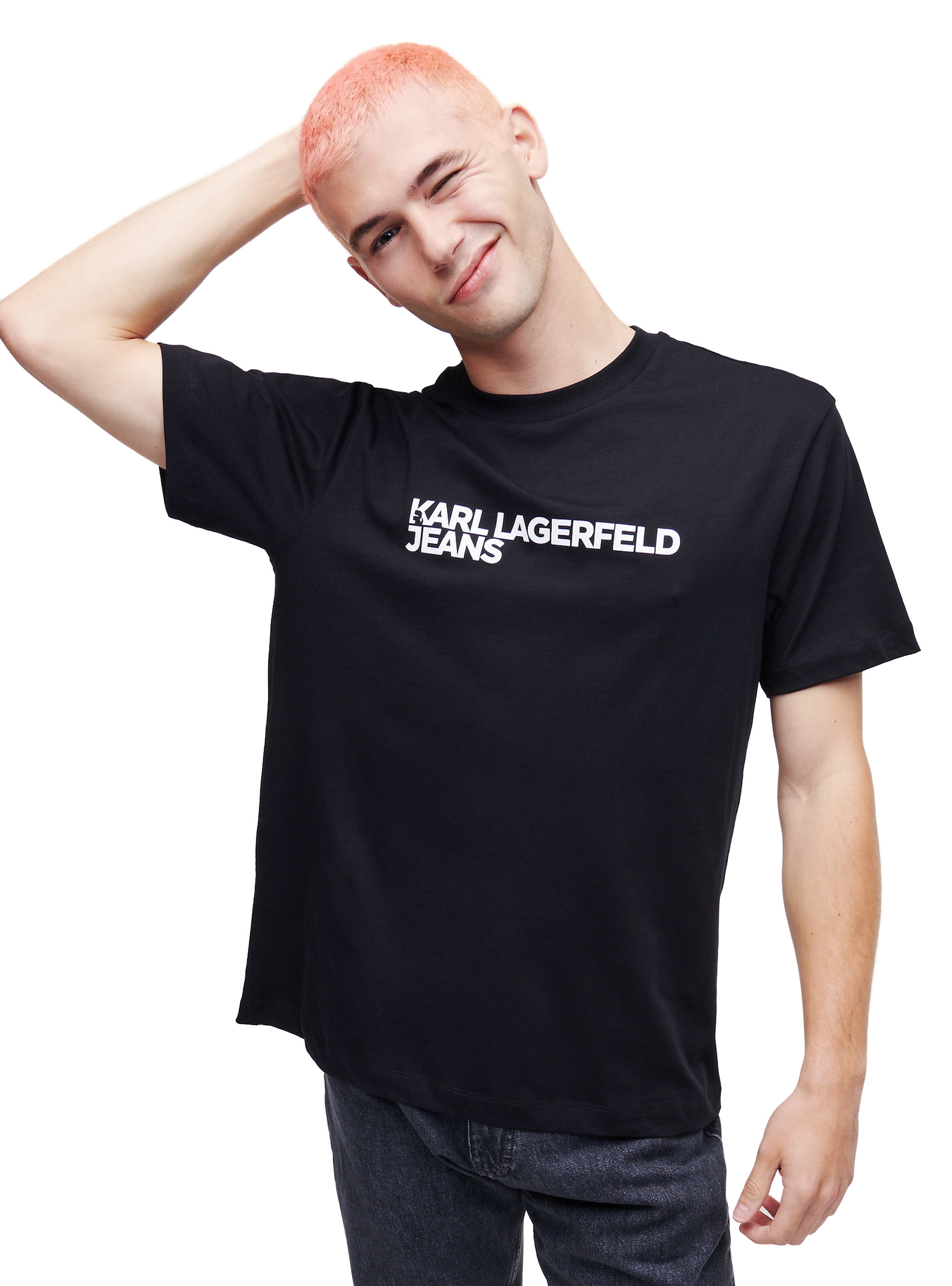 Karl Lagerfeld Jeans Regular Fit Logo T-Shirt - Black