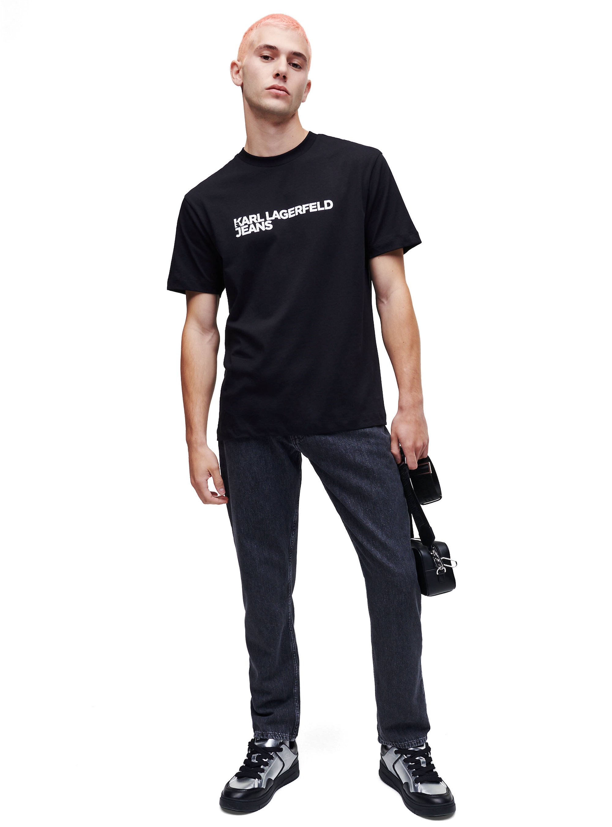 Karl Lagerfeld Jeans Regular Fit Logo T-Shirt - Black
