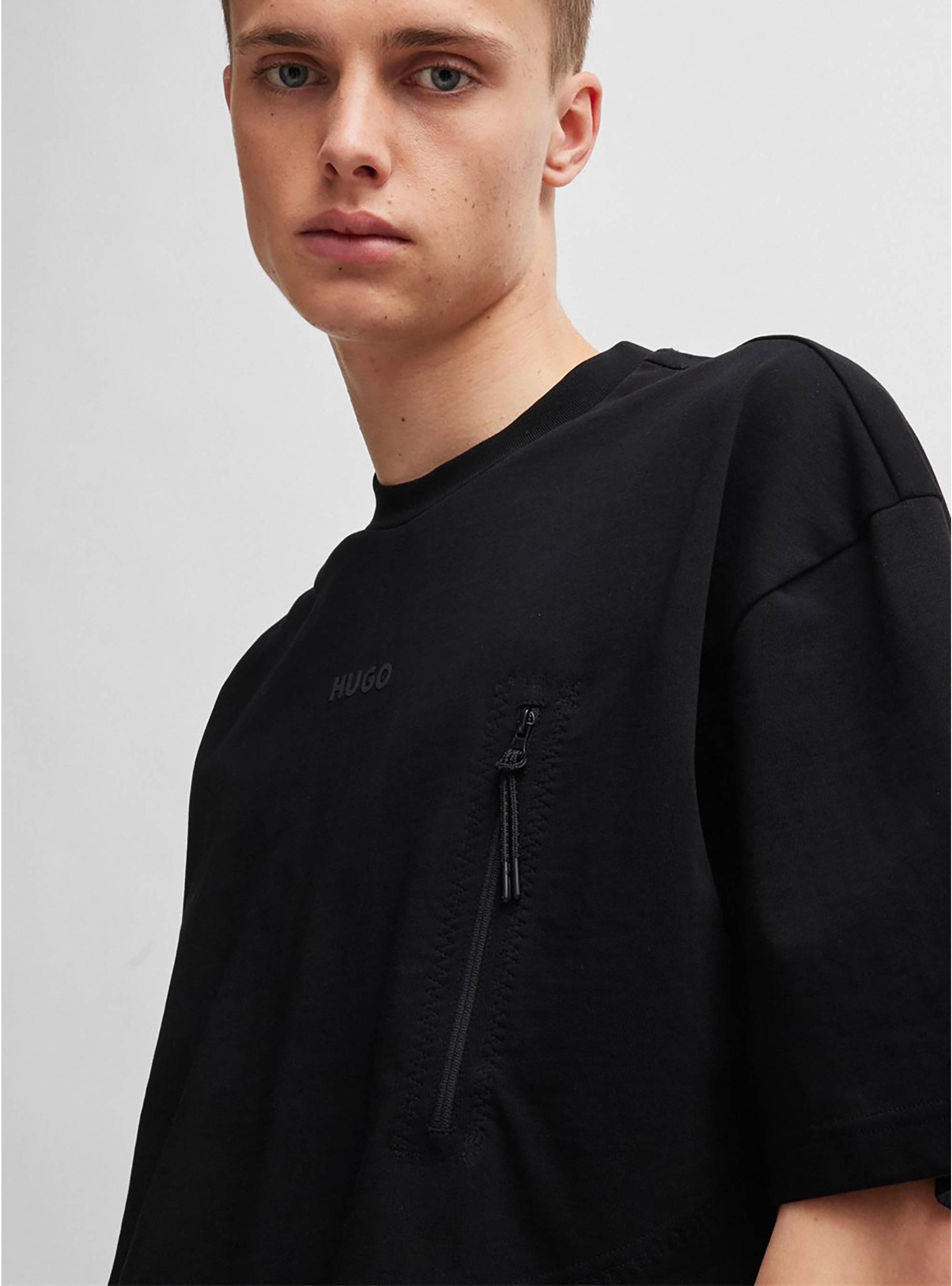 HUGO Oversized Fit T-Shirt Doforesto - Black