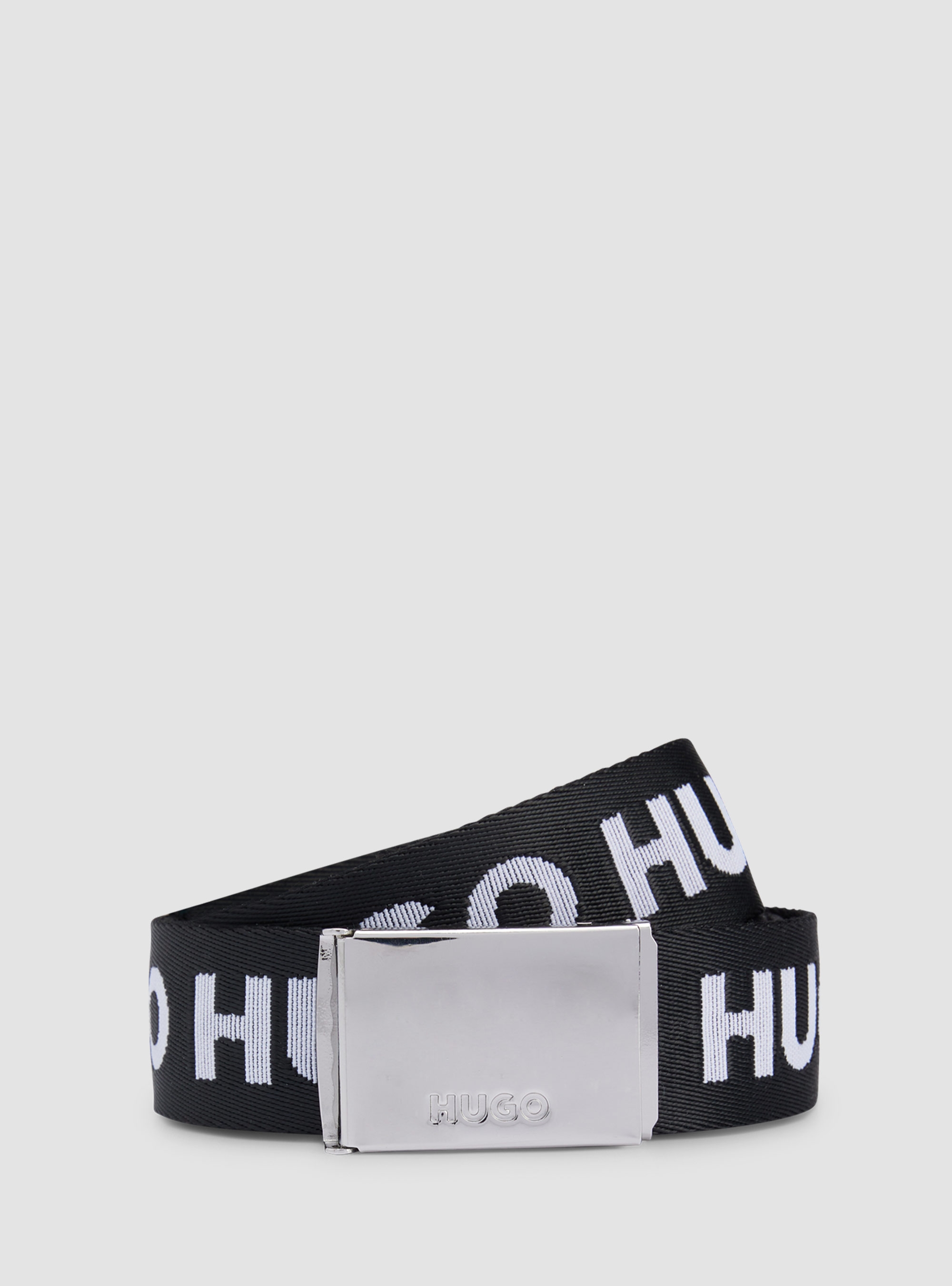 HUGO Logo Tape Belt Garratt-Tp-HUGO_Os35 - Black