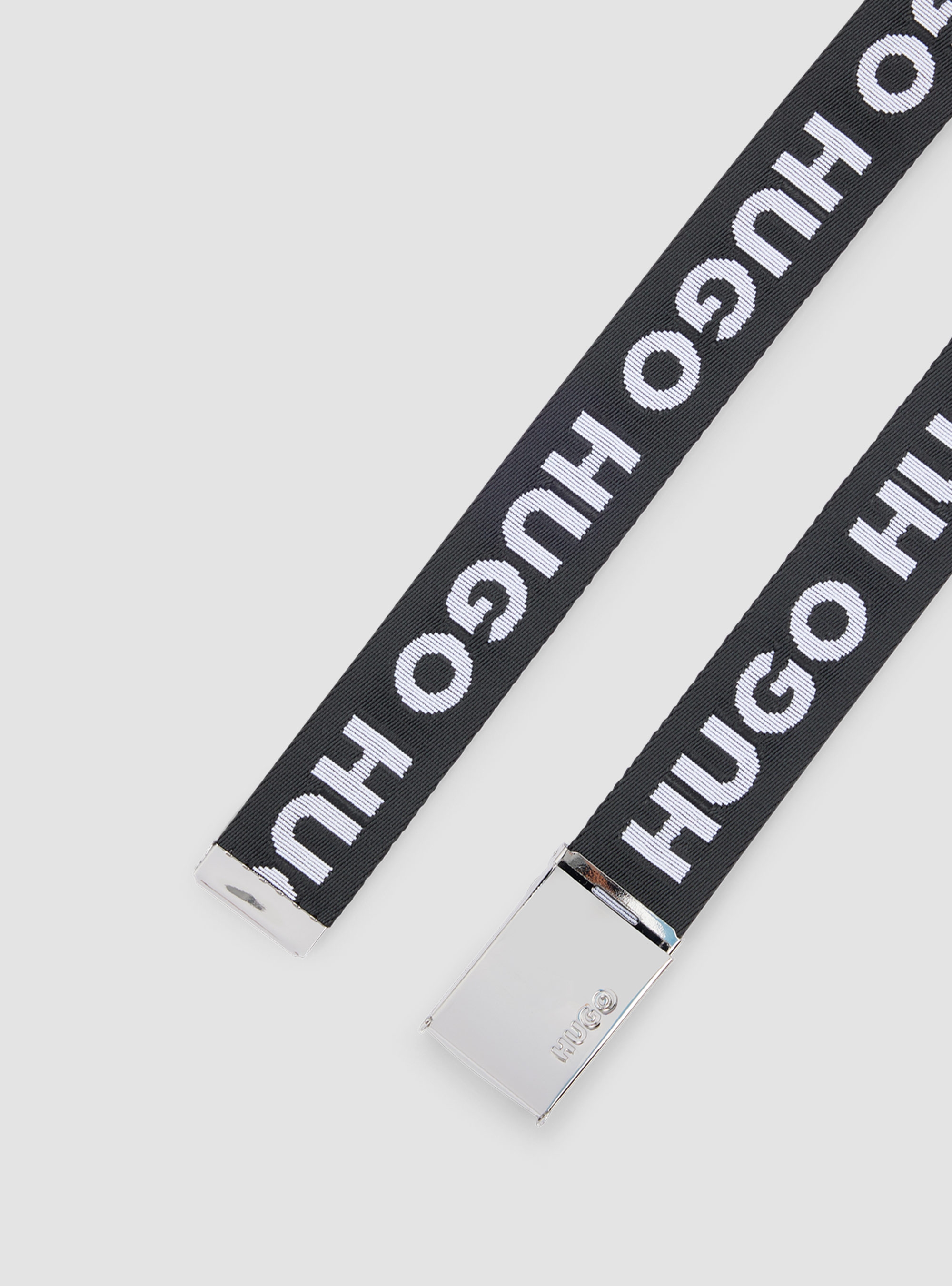 HUGO Logo Tape Belt Garratt-Tp-HUGO_Os35 - Black