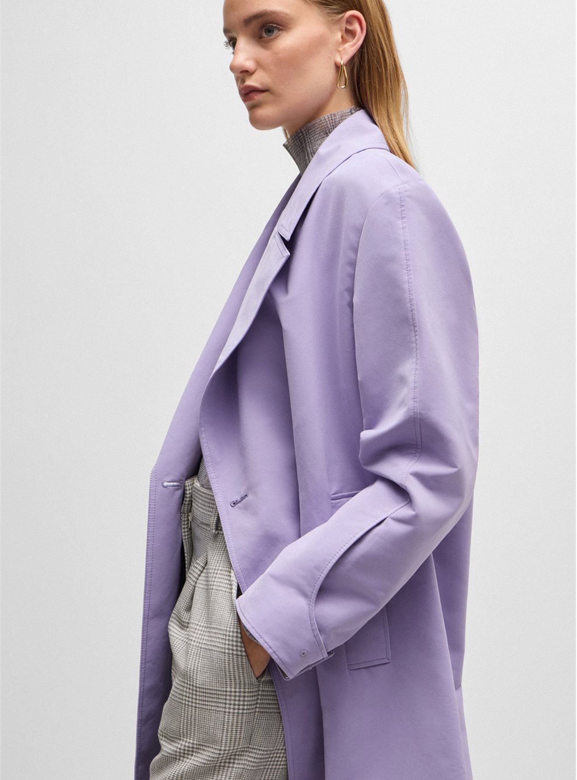 BOSS Double Breasted Water-Repellent Coat Cadeta - Violet
