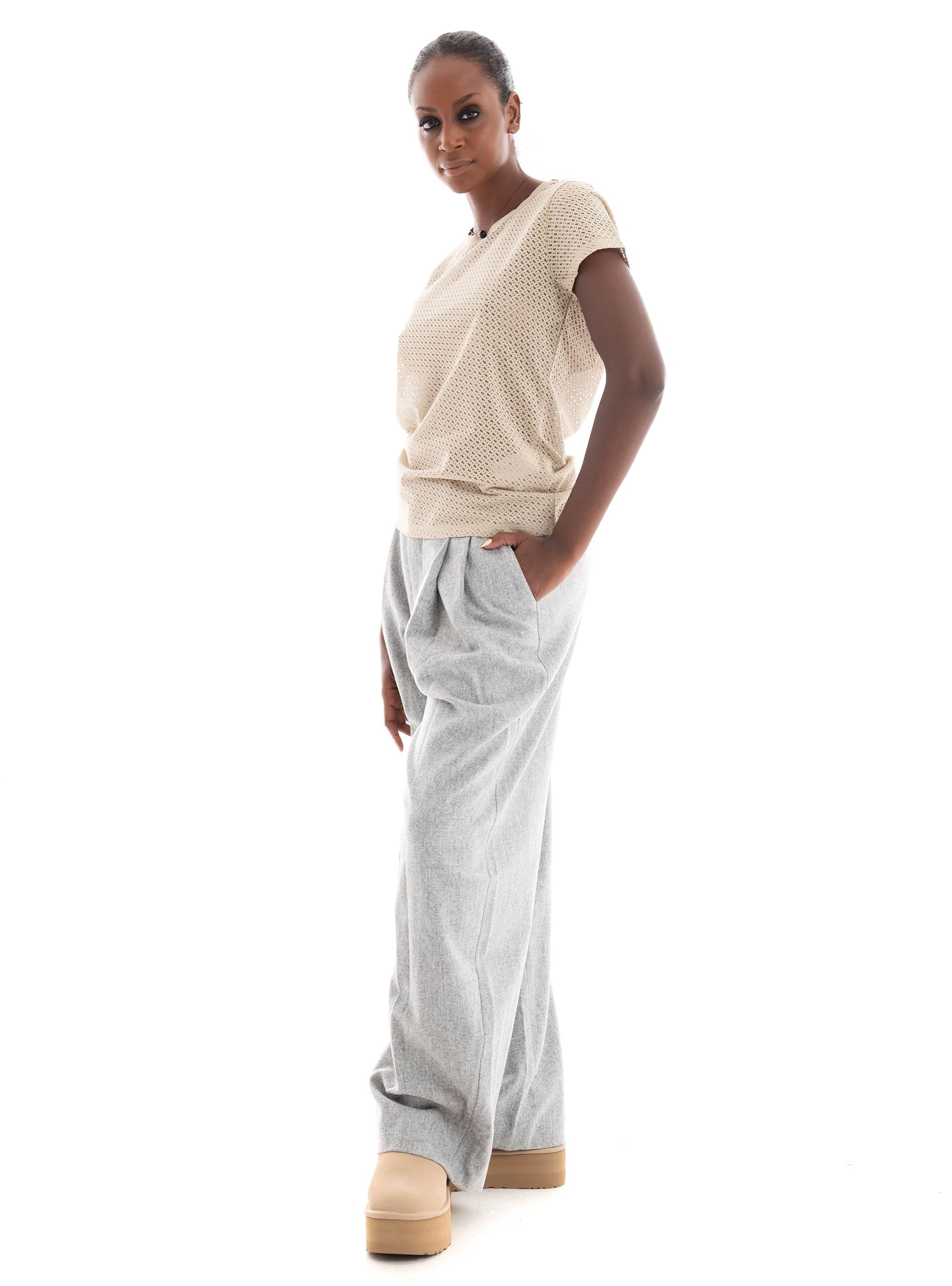 BOSS Slim Fit T-Shirt Eventsa_Burnout - Light Beige