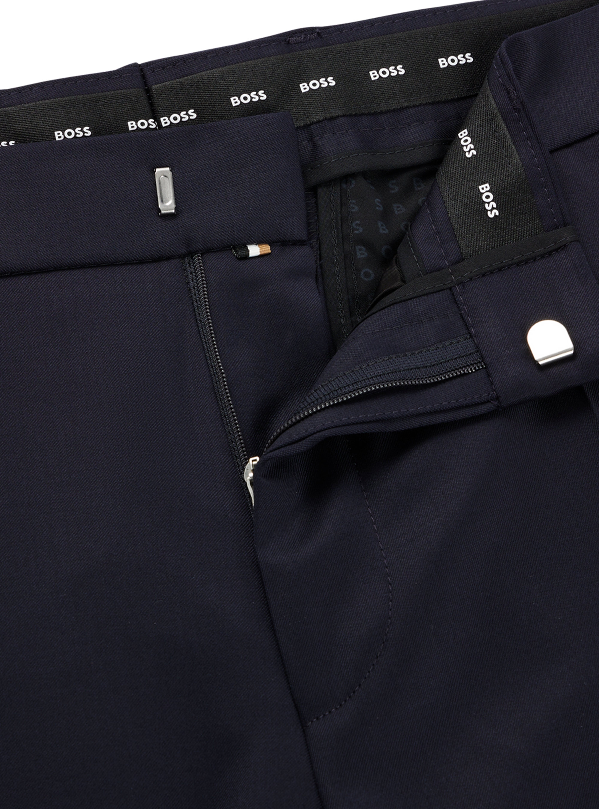 BOSS Slim Fit Virgin Wool Suit Trousers H-Genius-B1 - Dark Blue