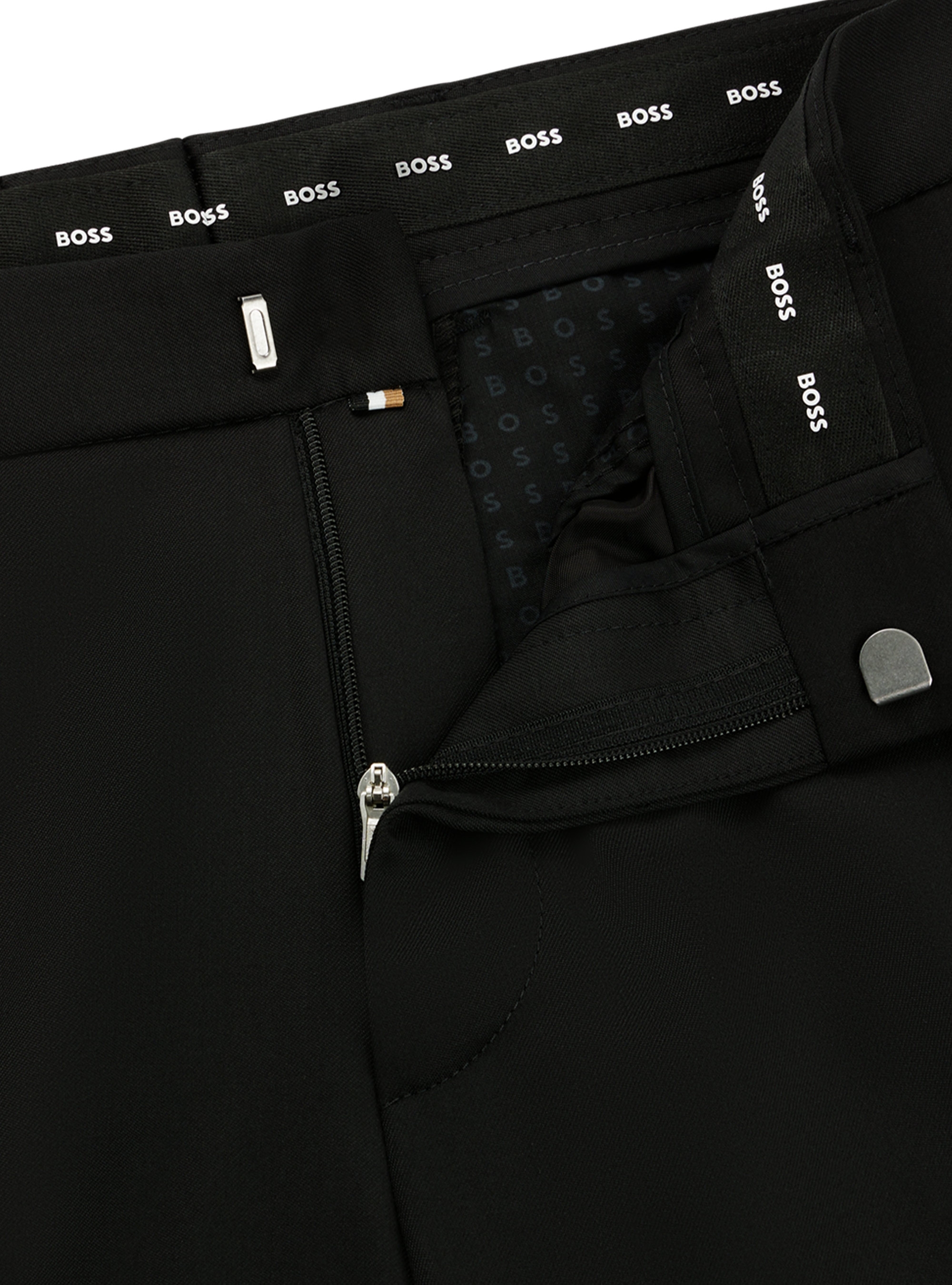 BOSS Extra Slim Fit Virgin Wool Trousers H-Wenten-B1 - Black