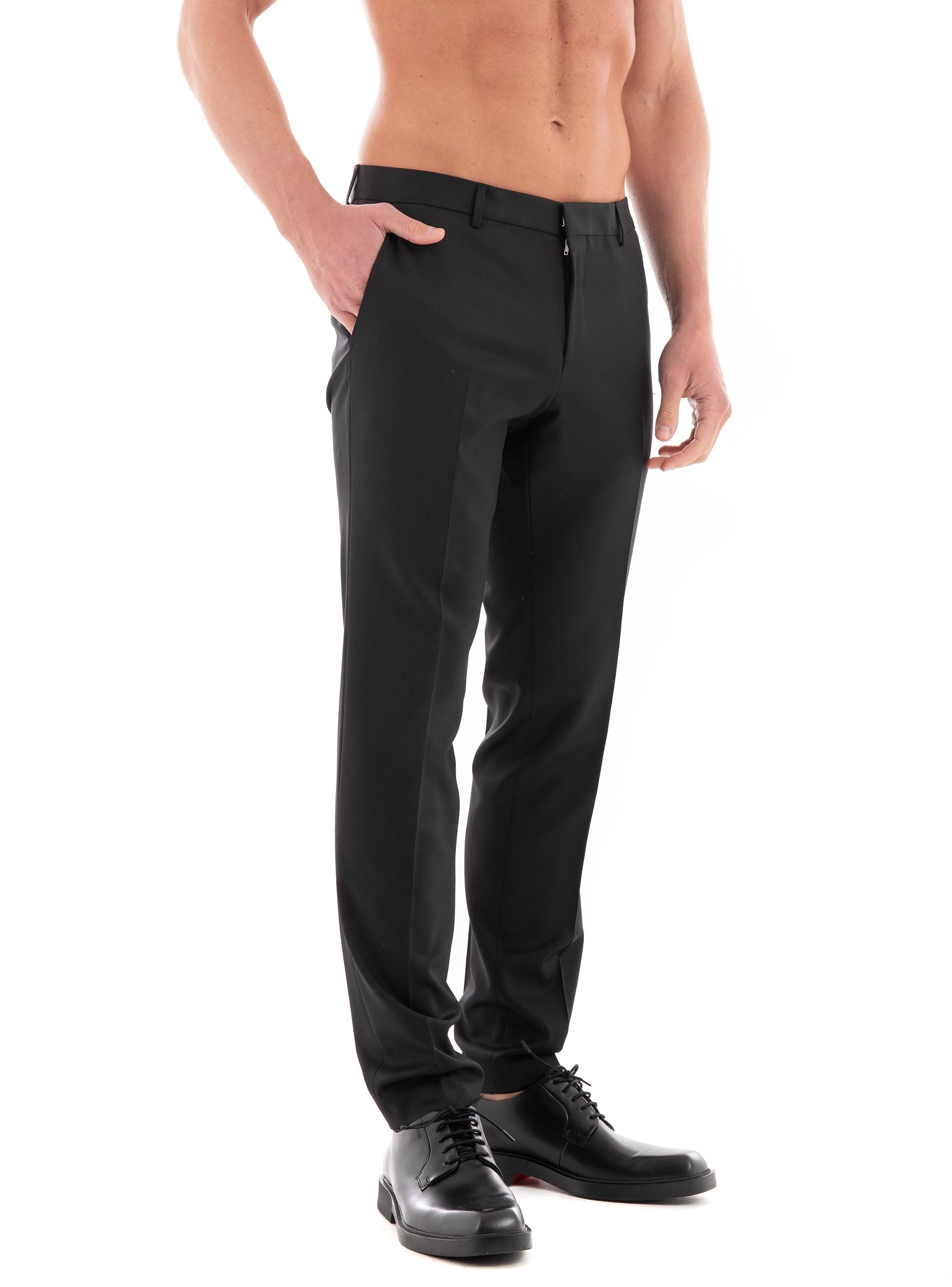 BOSS Extra Slim Fit Virgin Wool Trousers H-Wenten-B1 - Black