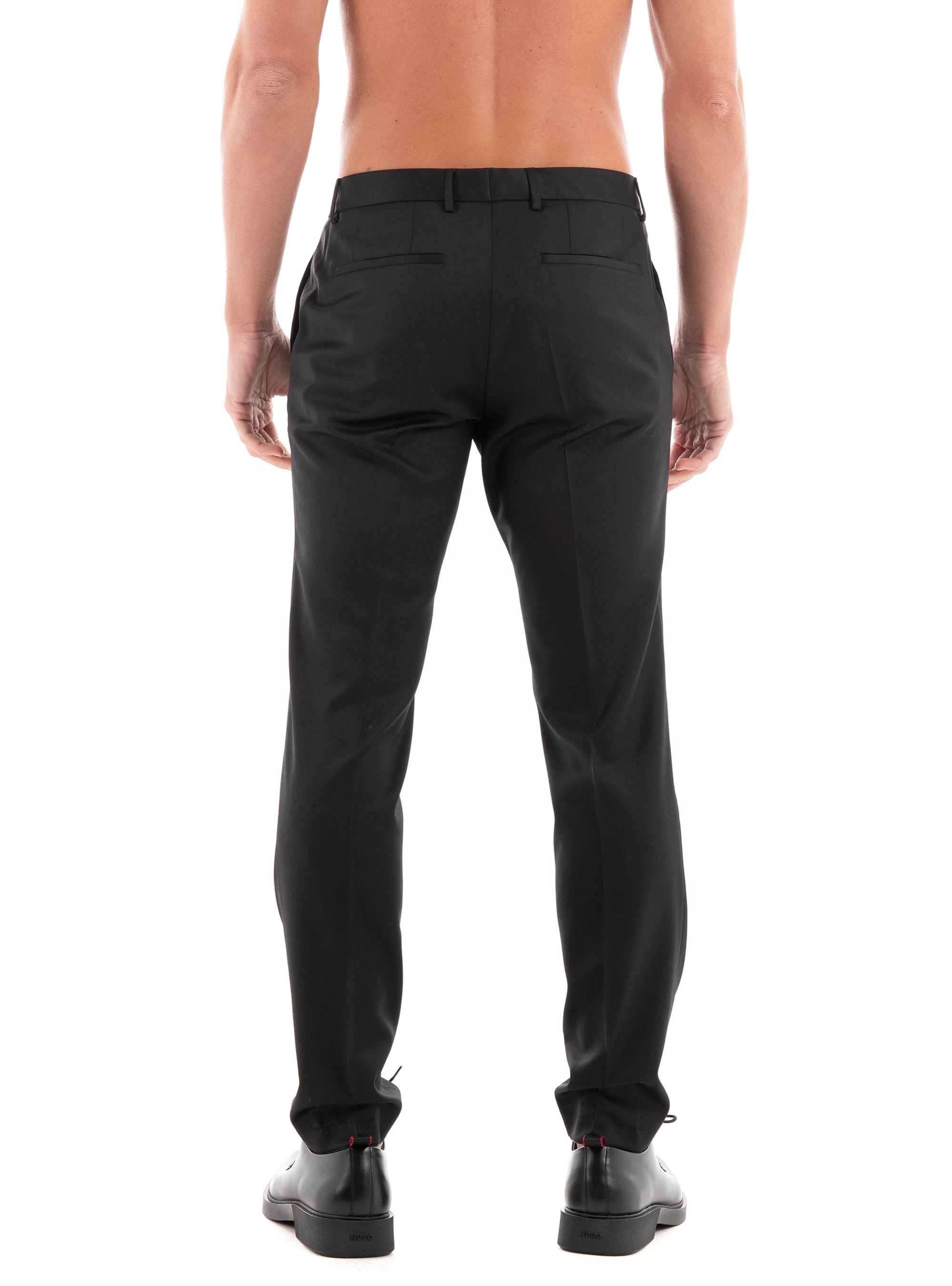 BOSS Extra Slim Fit Virgin Wool Trousers H-Wenten-B1 - Black