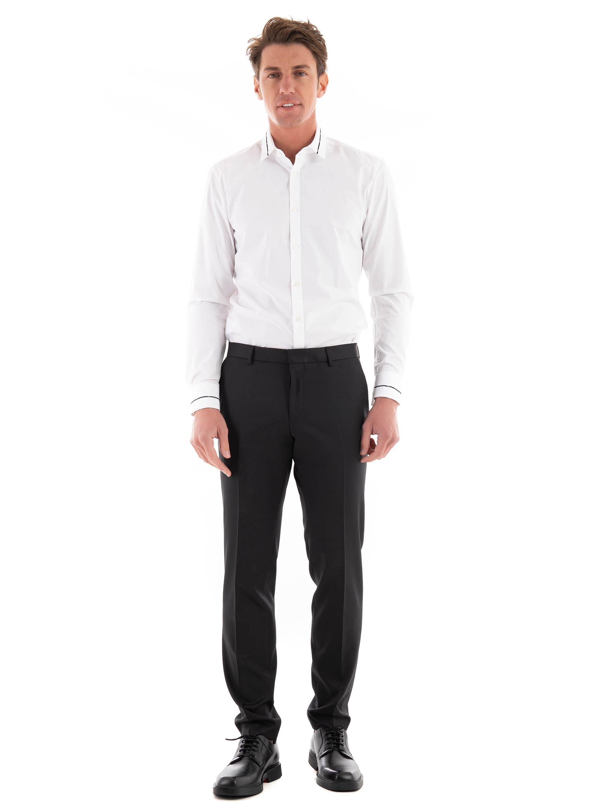 BOSS Extra Slim Fit Virgin Wool Trousers H-Wenten-B1 - Black