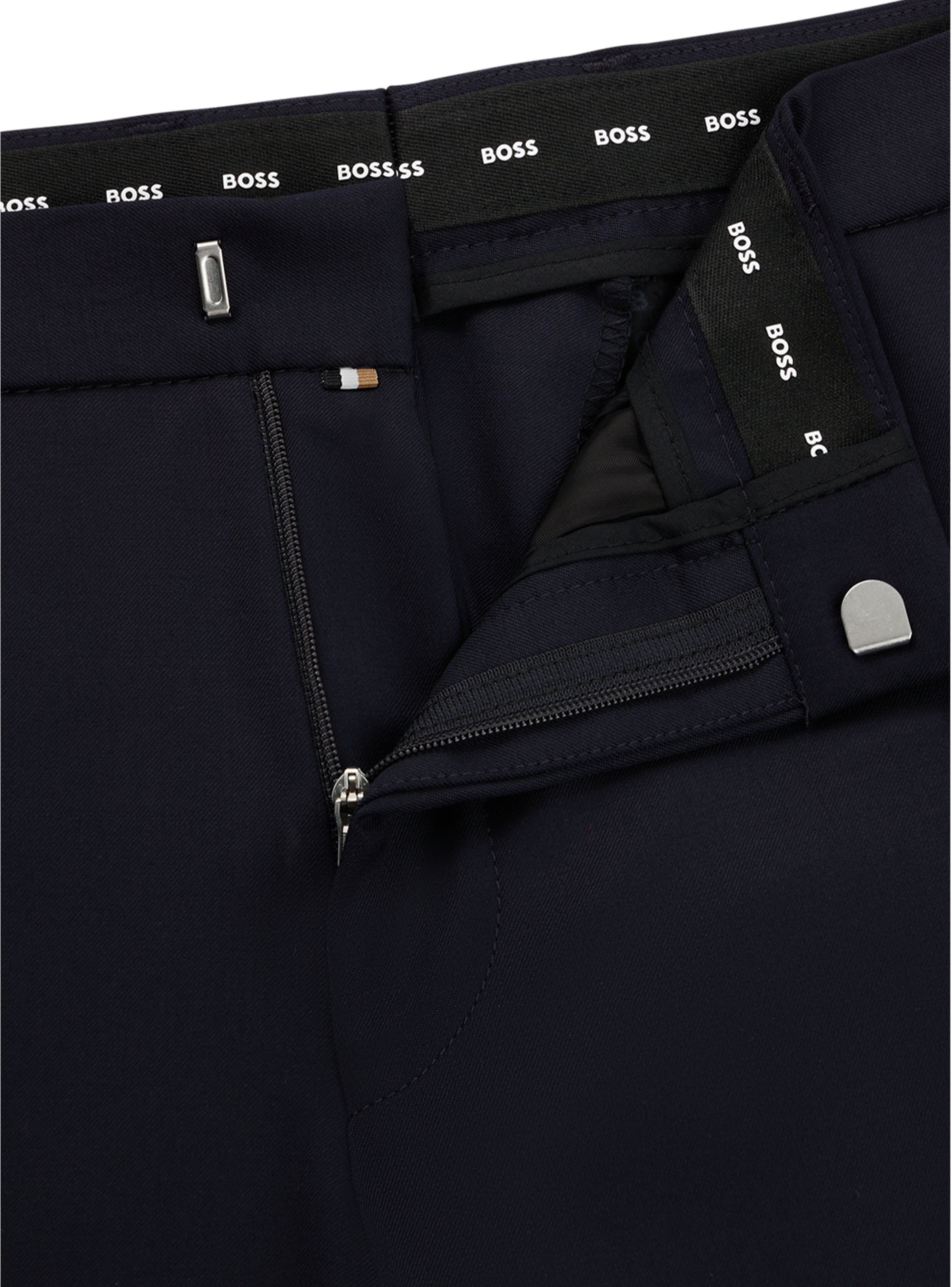 BOSS Extra Slim Fit Virgin Wool Trousers H-Wenten-B1 - Dark Blue